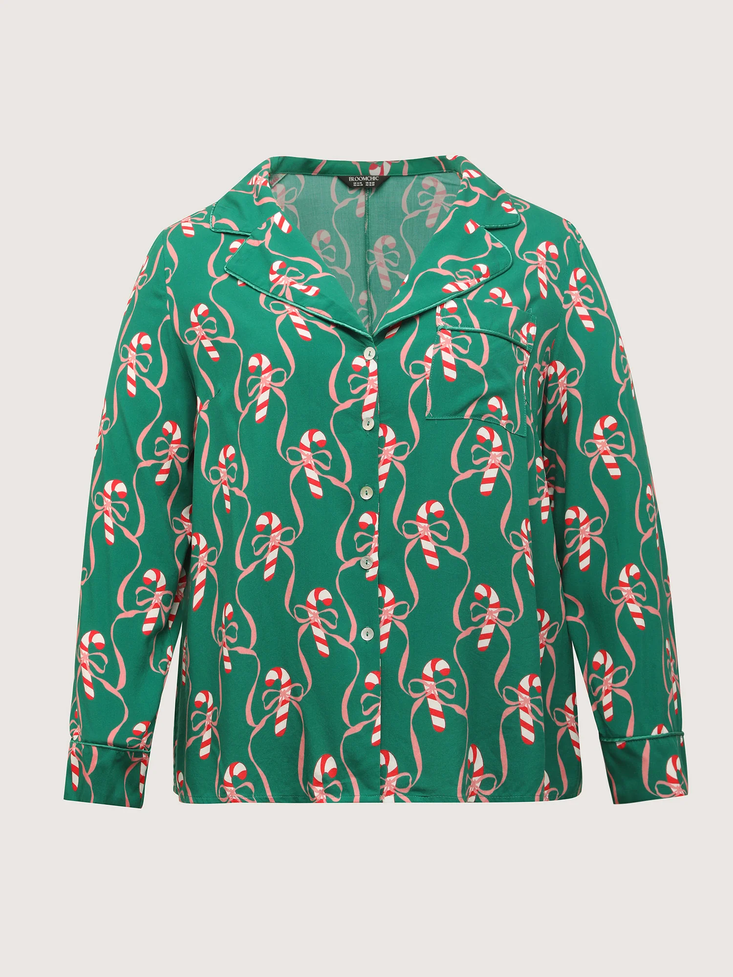 Holiday Cheer Print Pockets Two-Piece Lounge Set - Image 9