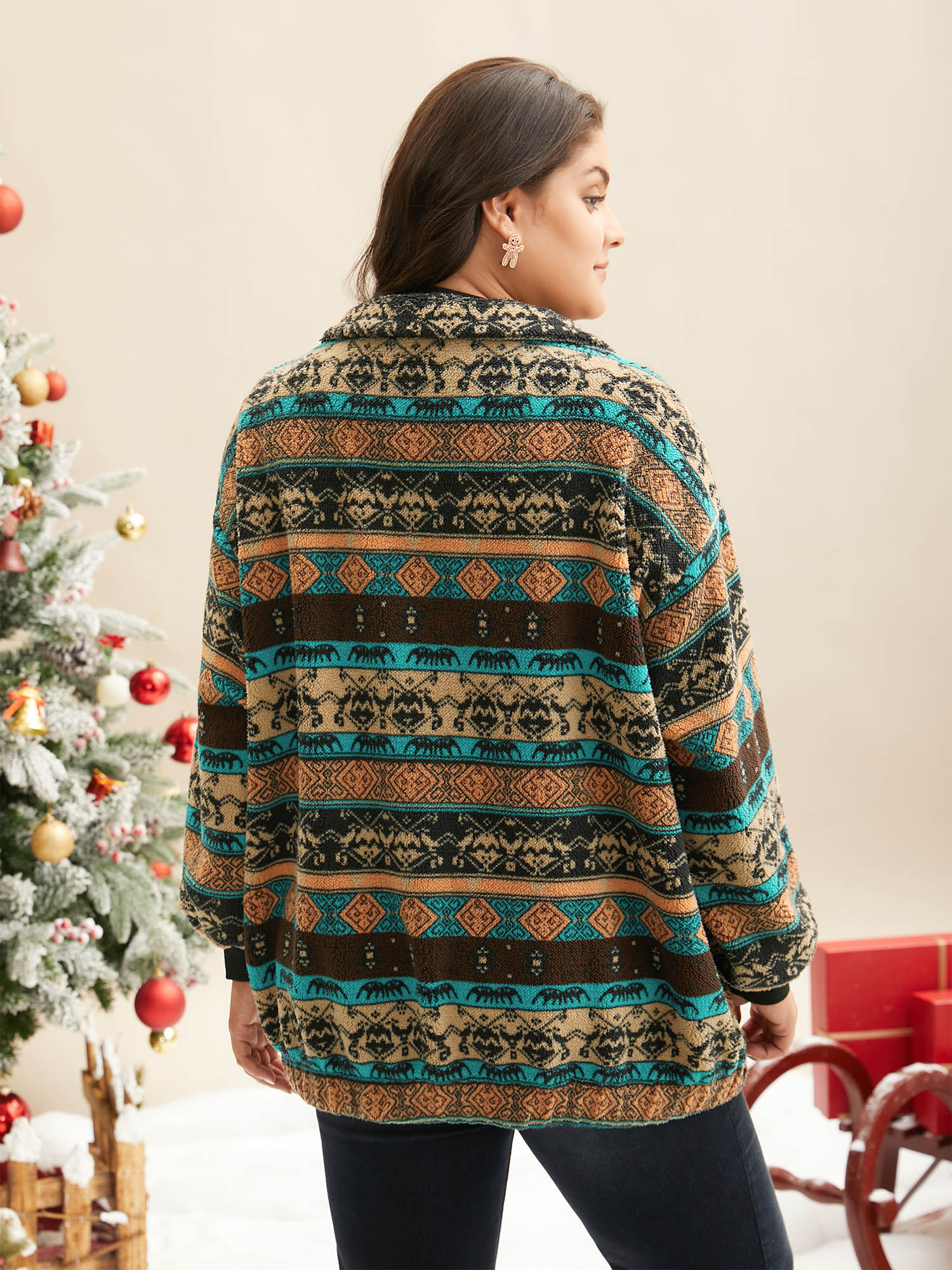 Holiday Zipper Collared Jacket - Image 5