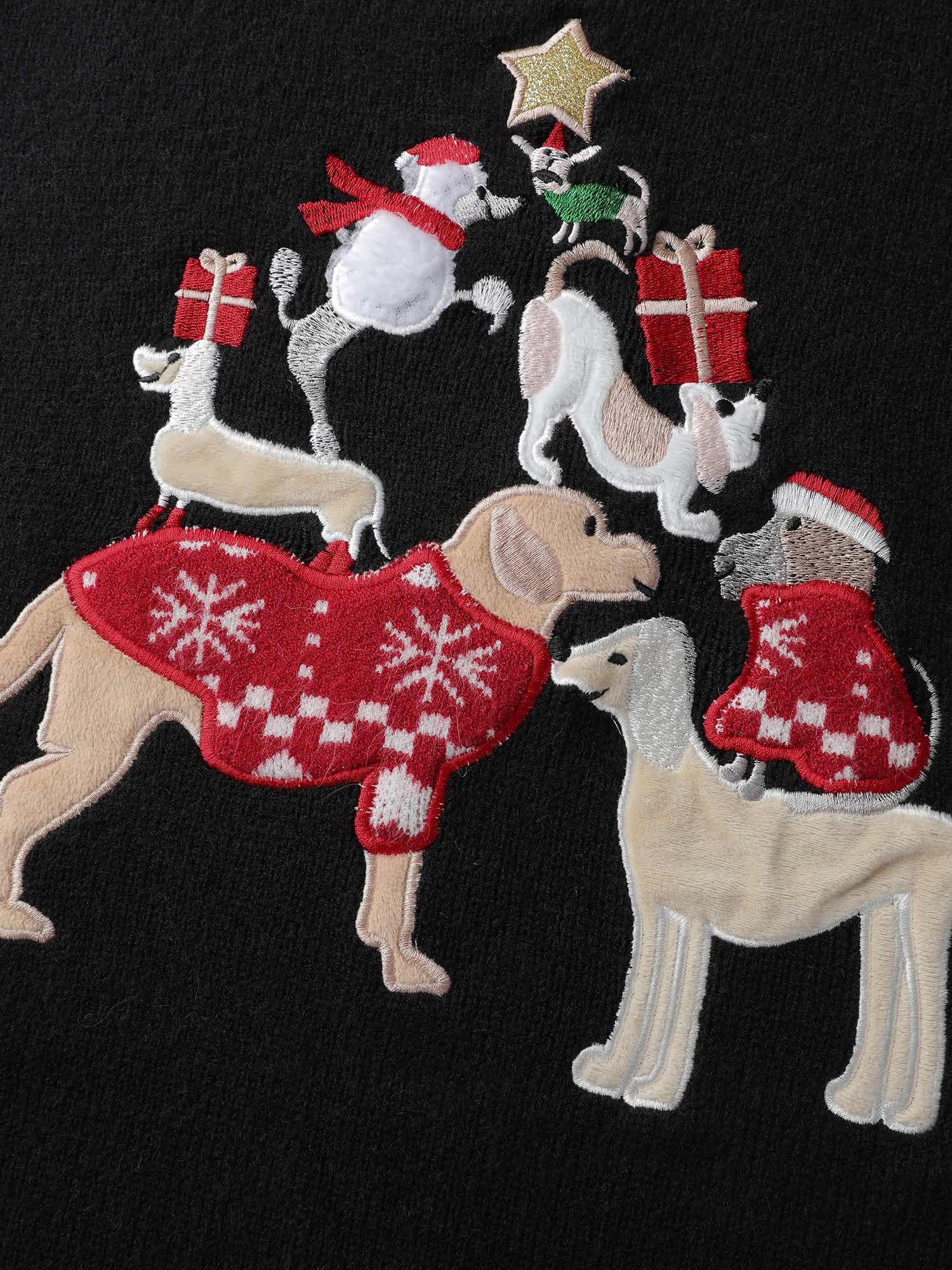 Holiday Puppy Applique Jacquard Pullover - Image 5