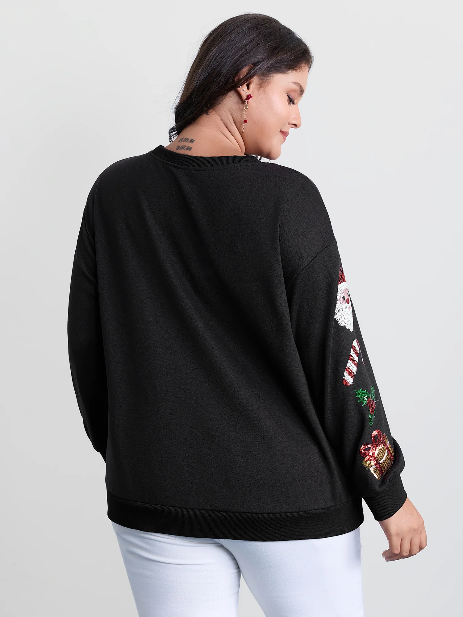 Holiday Sequin Embroidery Relaxed-Fit Sweatshirt - Image 5