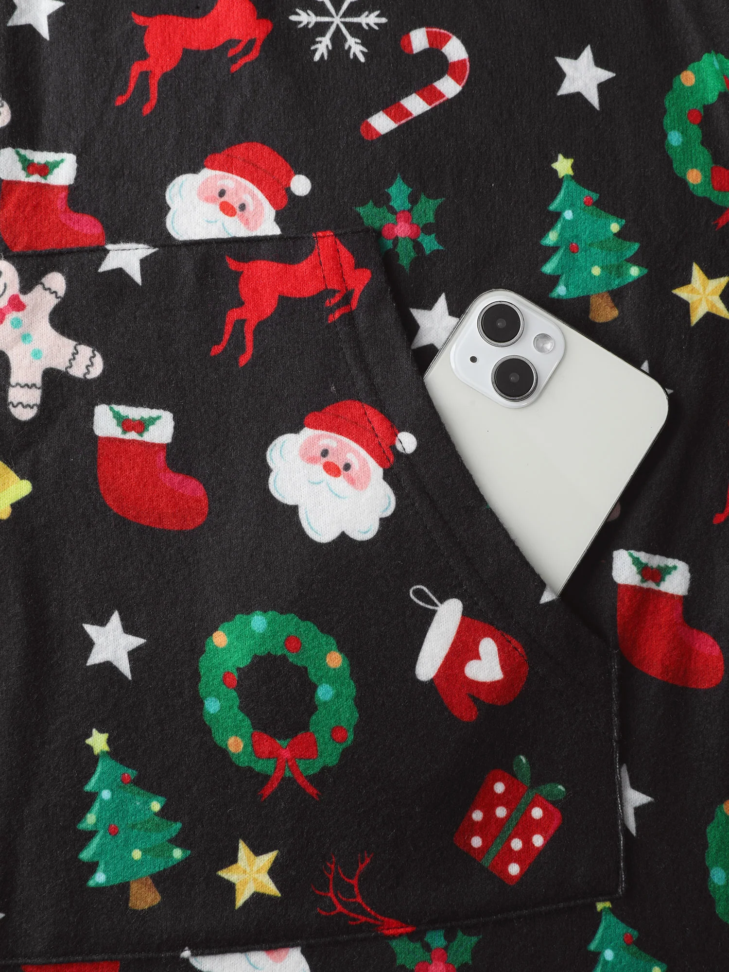Holiday Spirit Pockets Hooded Pajama Onesie - Image 5