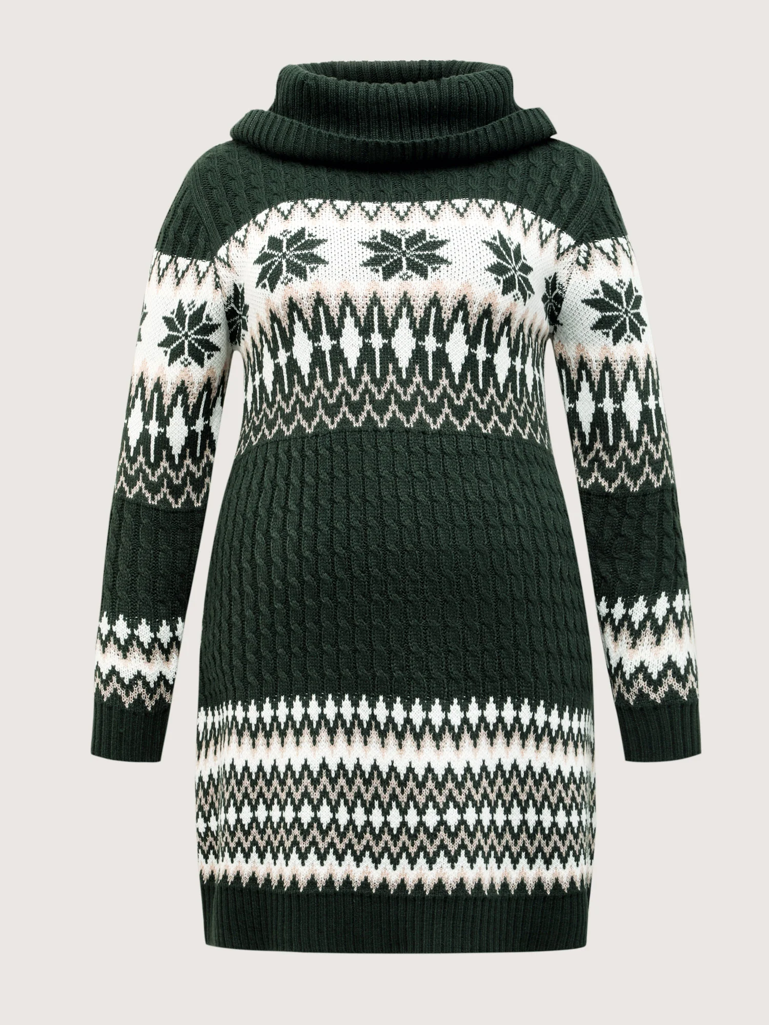 Holiday Textured Turtleneck Sweater Dress - Image 7