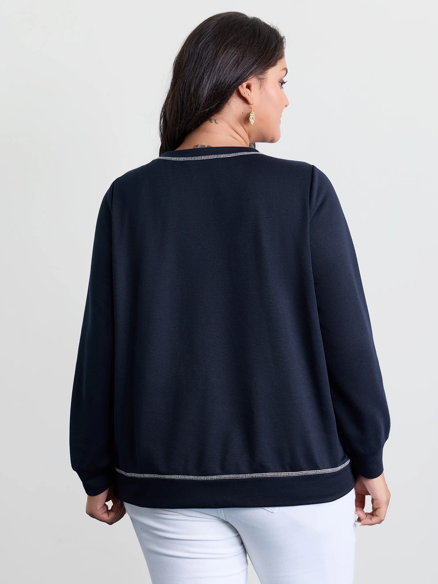 Holiday Tree Applique Embroidery Sweatshirt - Image 4