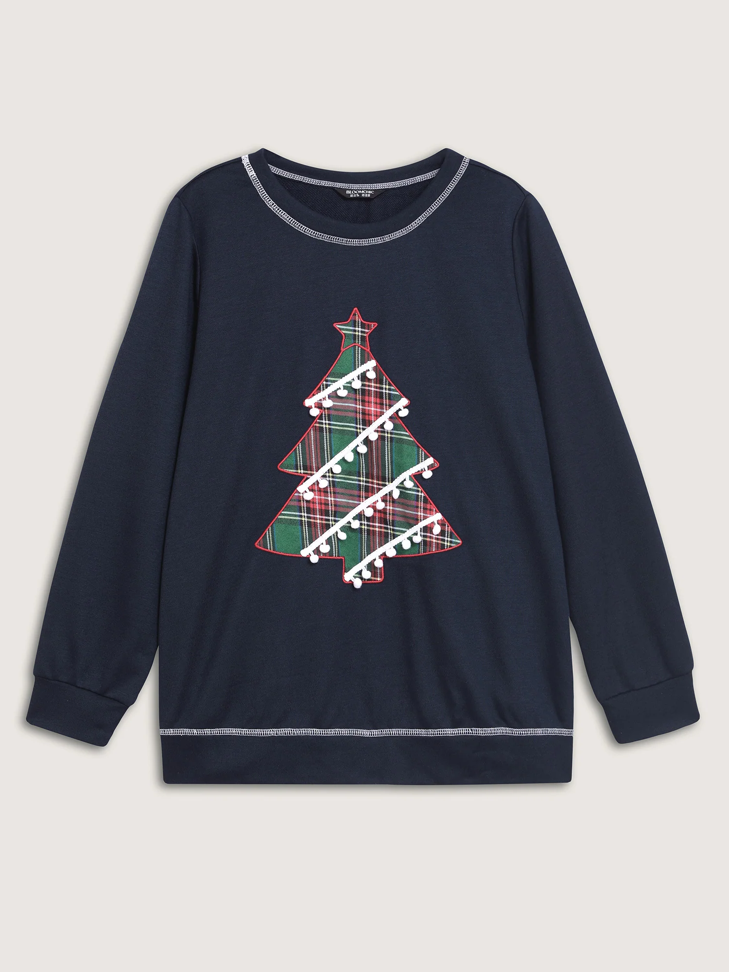 Holiday Tree Applique Embroidery Sweatshirt - Image 7