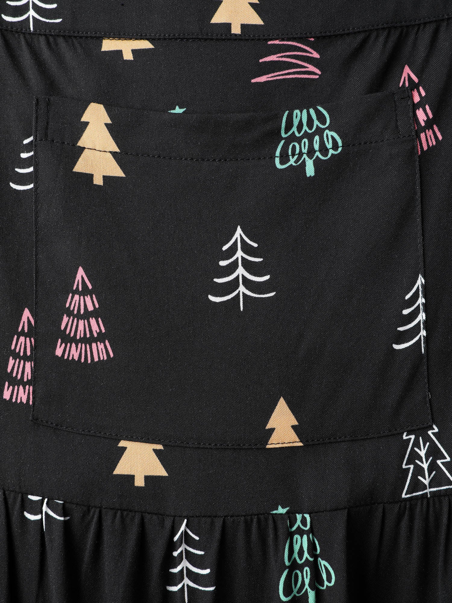 Holiday Tree Rayon Pockets Midi Dress - Image 5