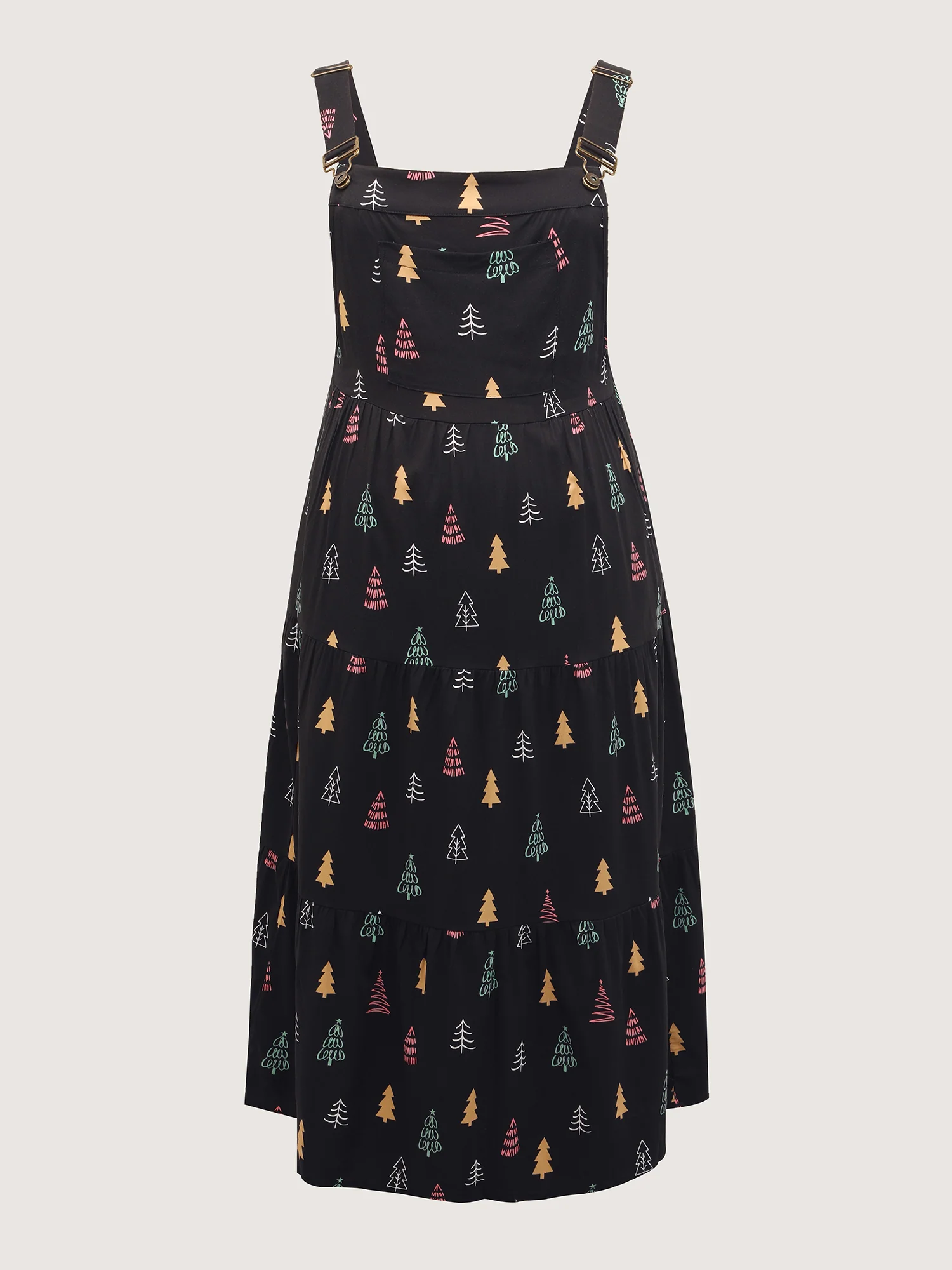 Holiday Tree Rayon Pockets Midi Dress - Image 7