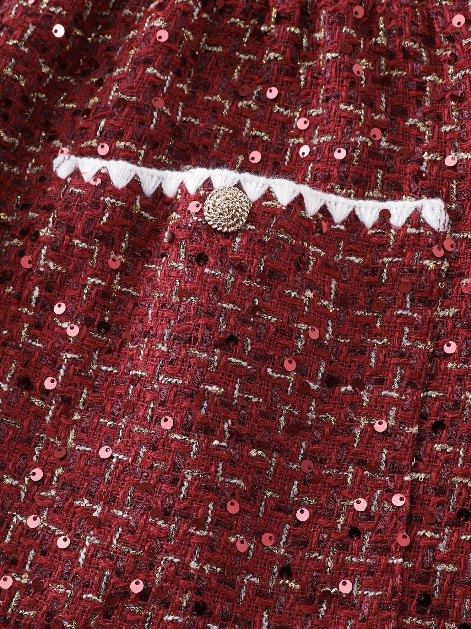 Holiday Tweed Contrast Edge Mini Dress - Image 5