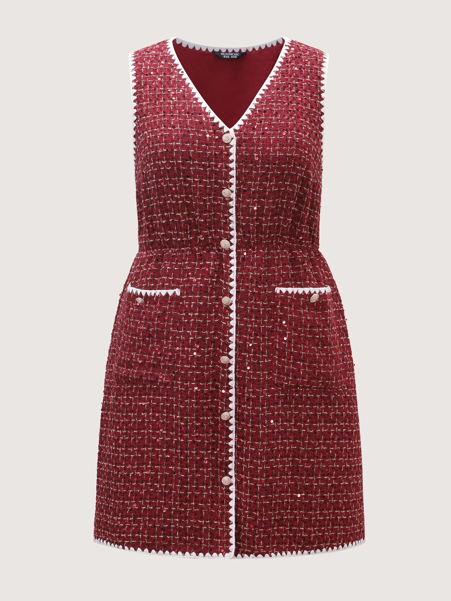 Holiday Tweed Contrast Edge Mini Dress - Image 7