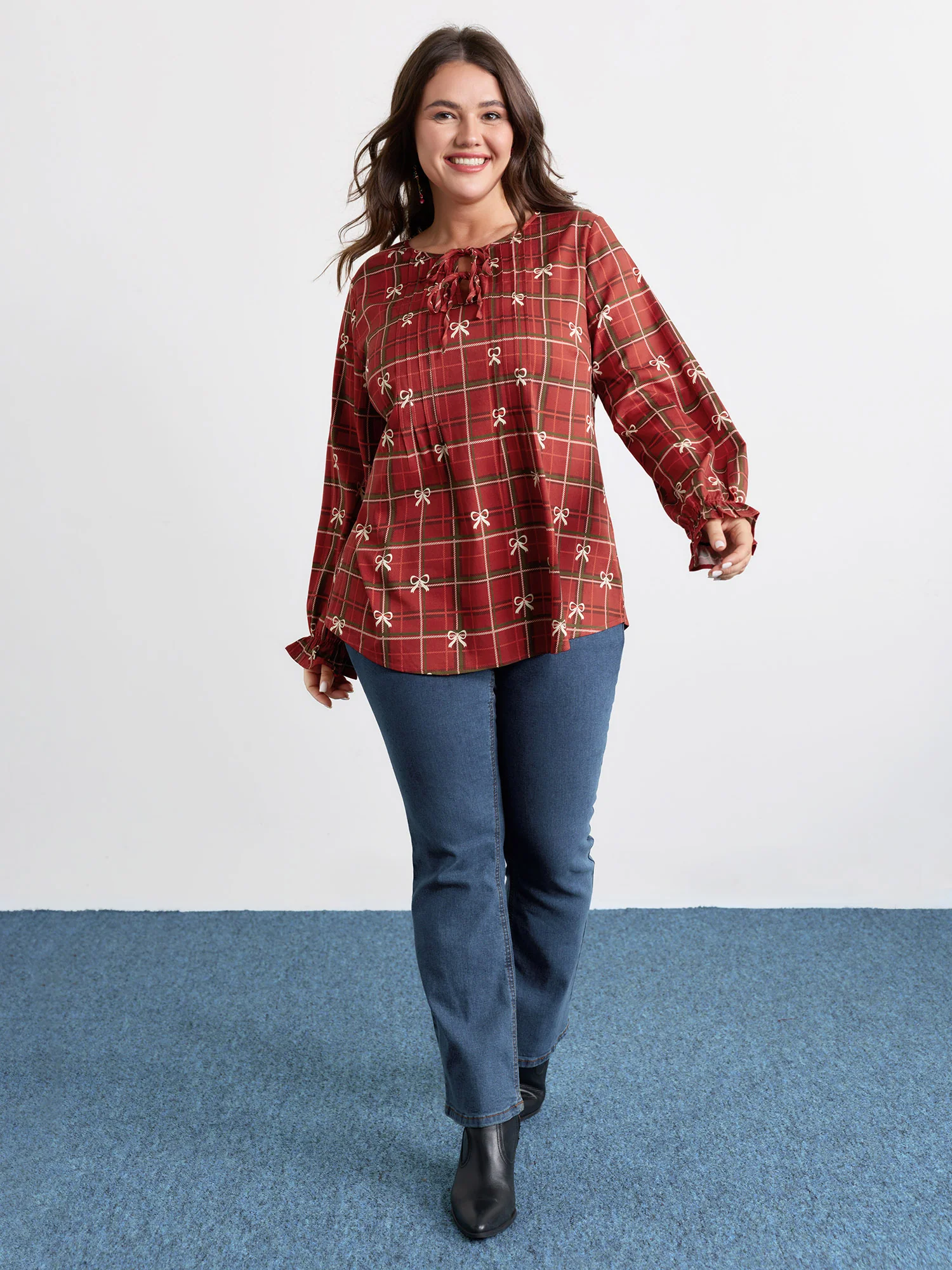 Holidays Unwrapped Neck-Tie Blouse - Image 3