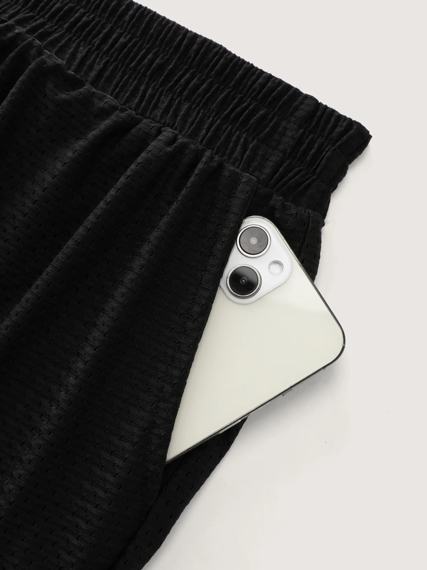 Hollow-Out Textured Pleated Swim Bottoms - Image 7