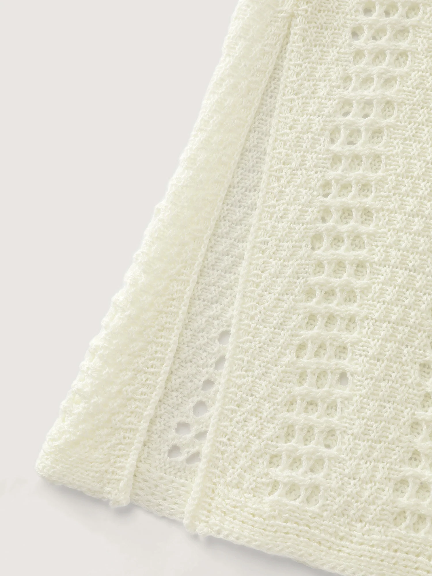 Hollow Textured Front-Tie Swim Cover-Up - Image 7