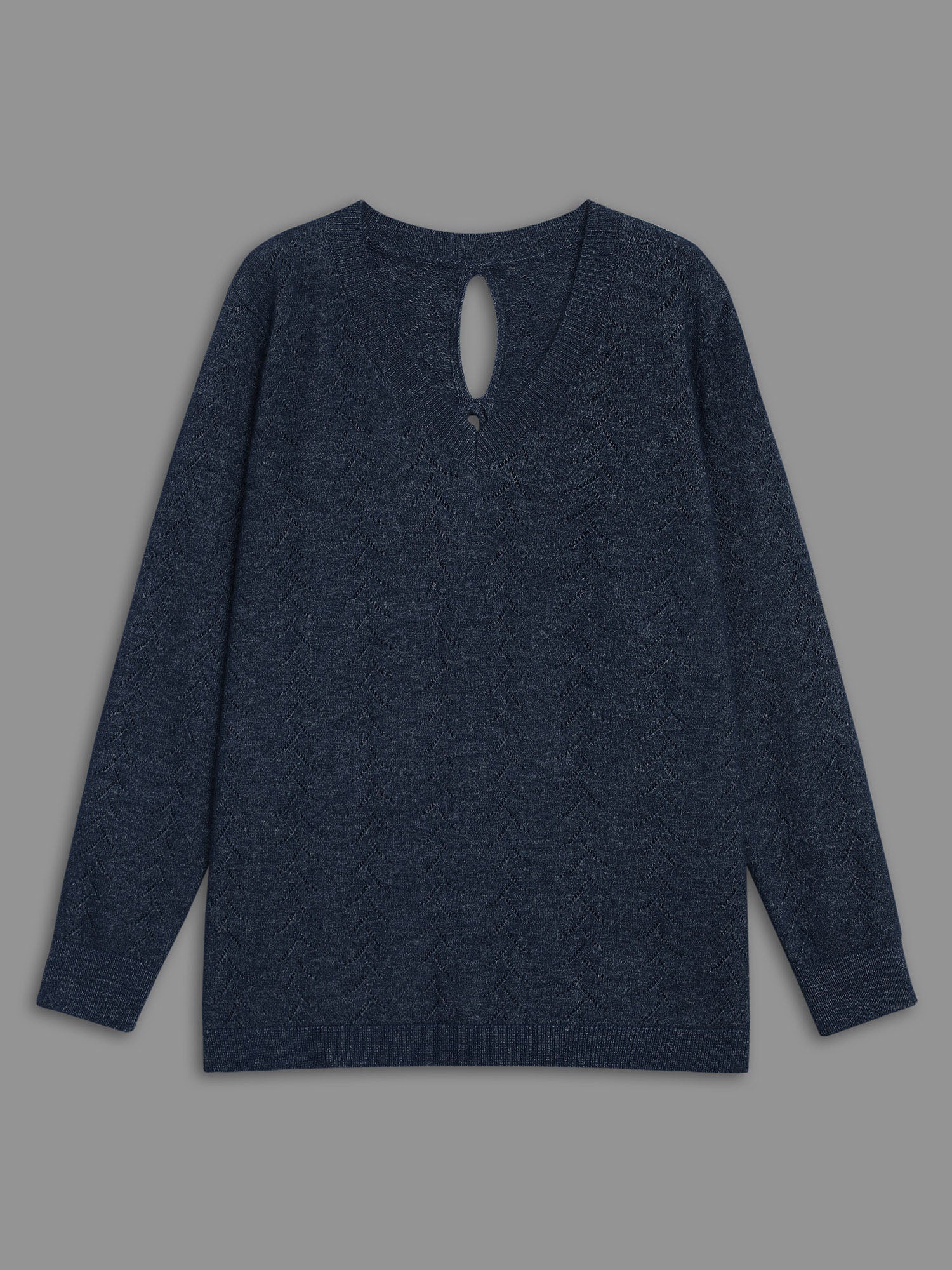 Hollowed-Out-Back Bows V-Neck Pullover - Image 9