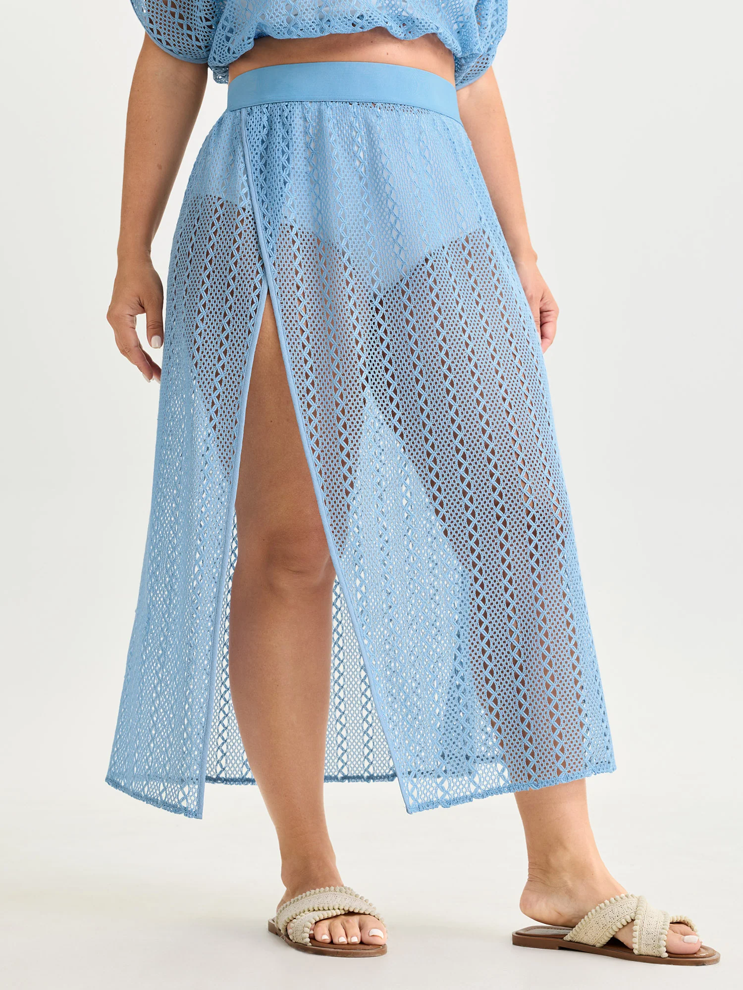 Hollowed Out Split Hem Maxi Skirt - Image 2
