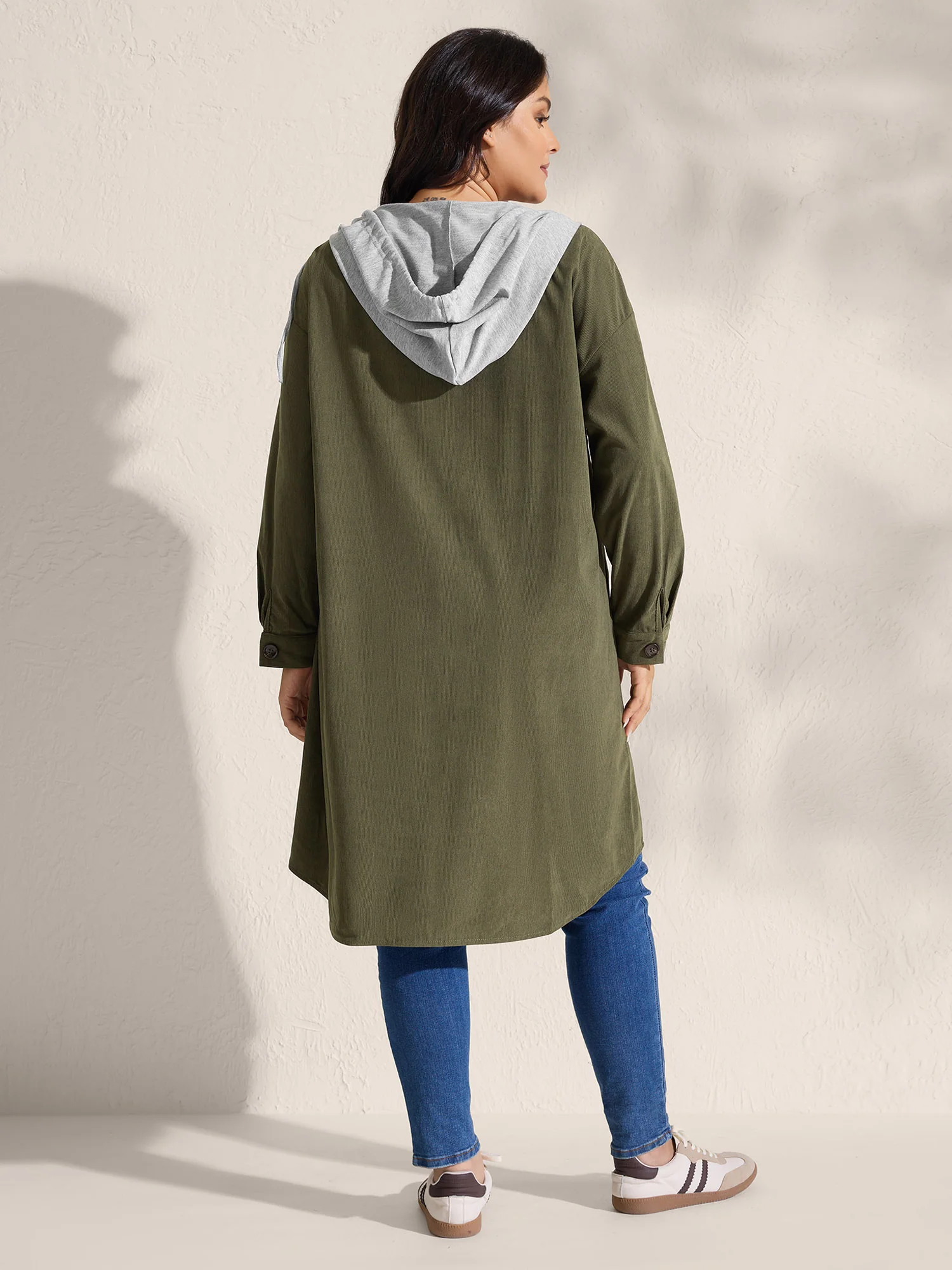 Hooded Button-Front Pockets Jacket - Image 5