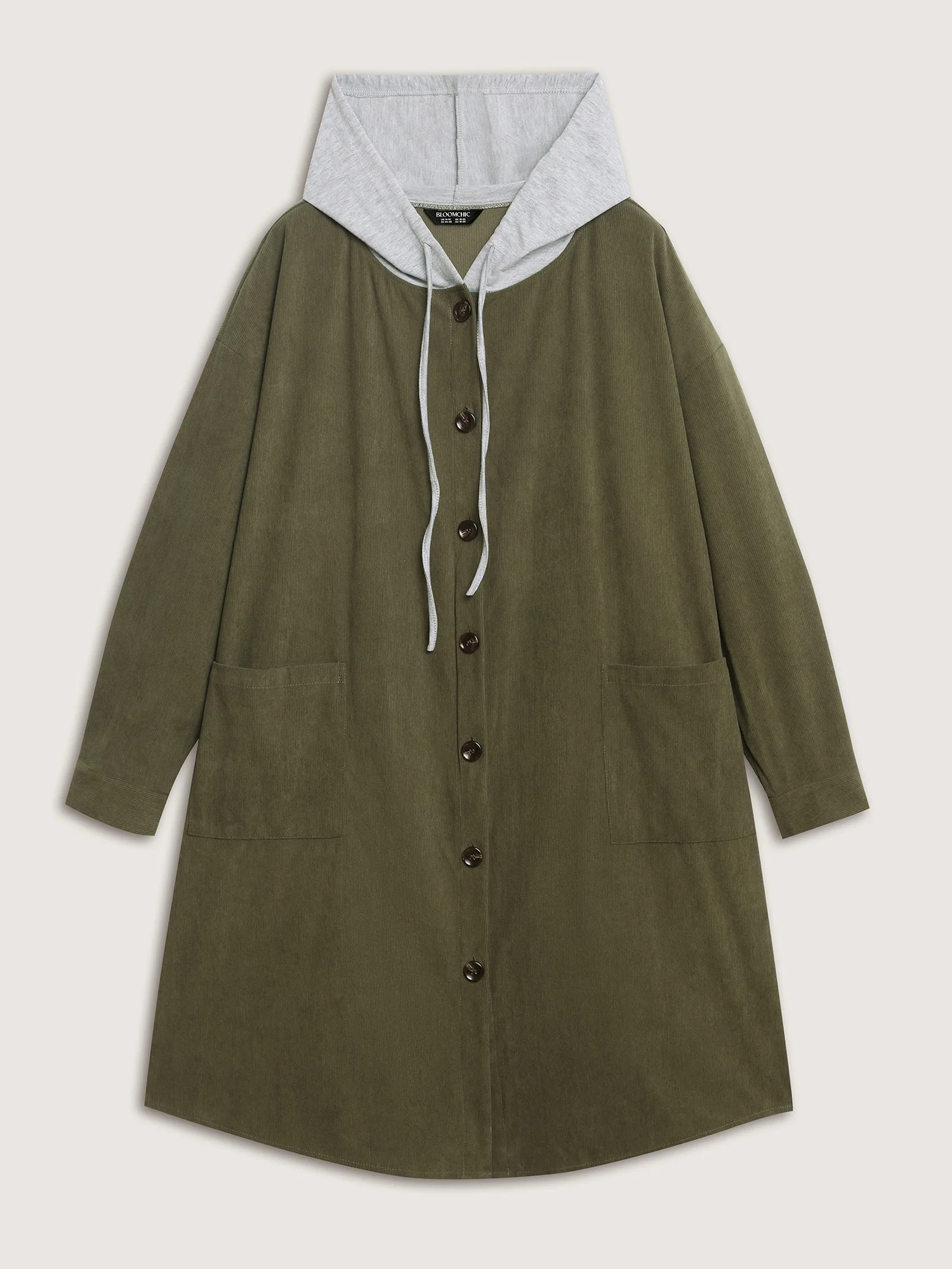 Hooded Button-Front Pockets Jacket - Image 8