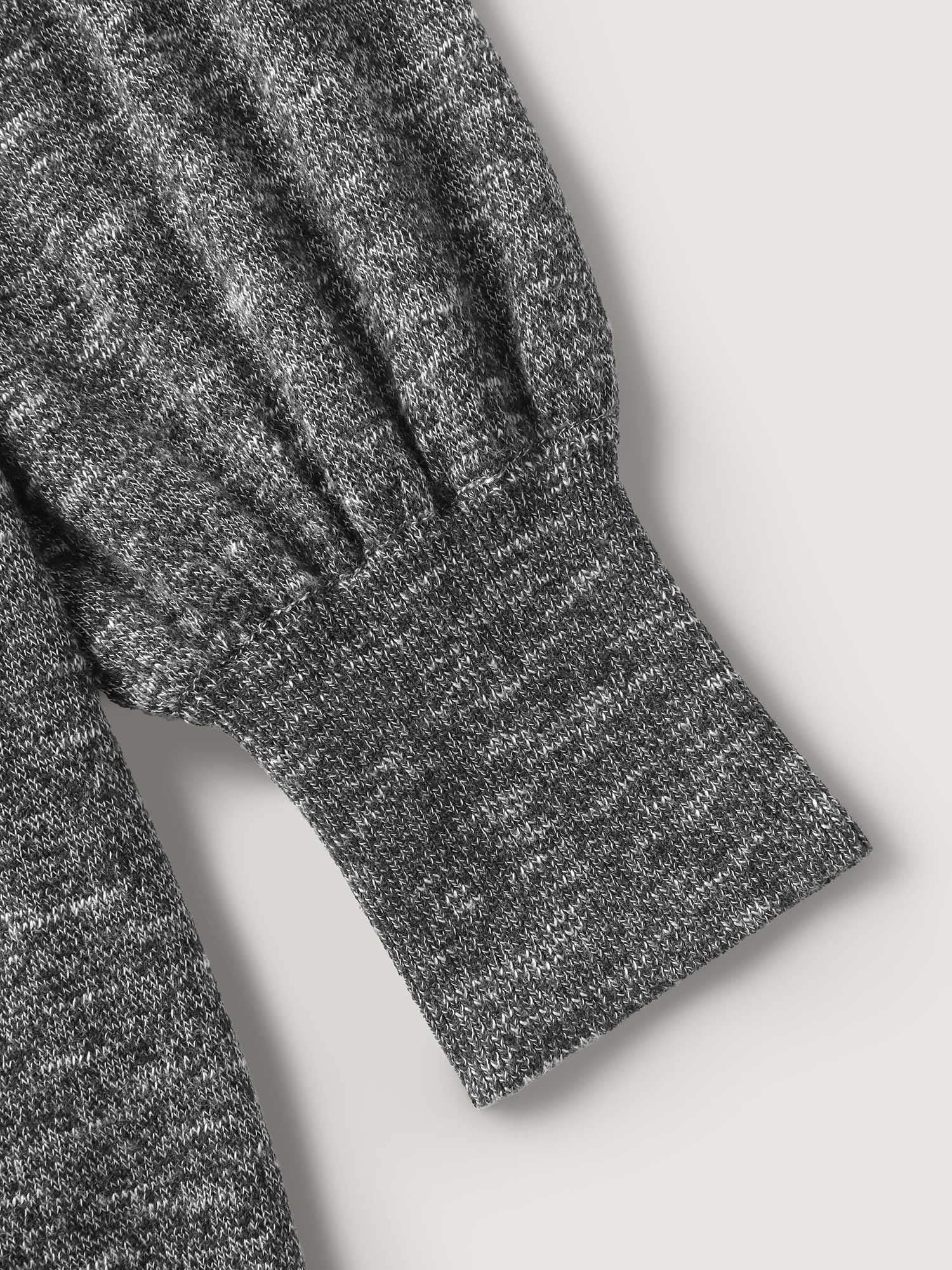 Hooded Heather Curvy Hem Lightweight Knit Cardigan - Image 6