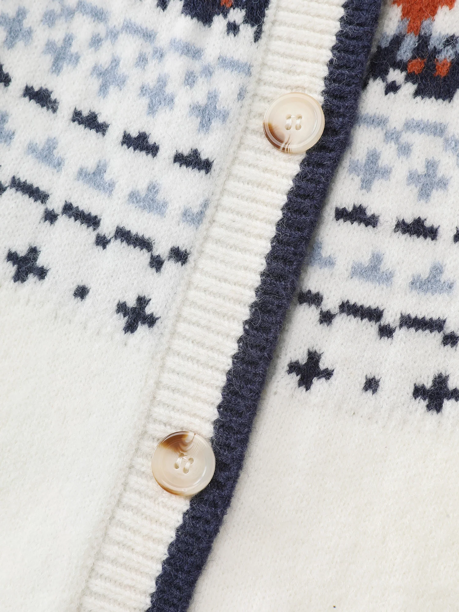 Hooded Jacquard Pattern Button Knit Cardigan - Image 5