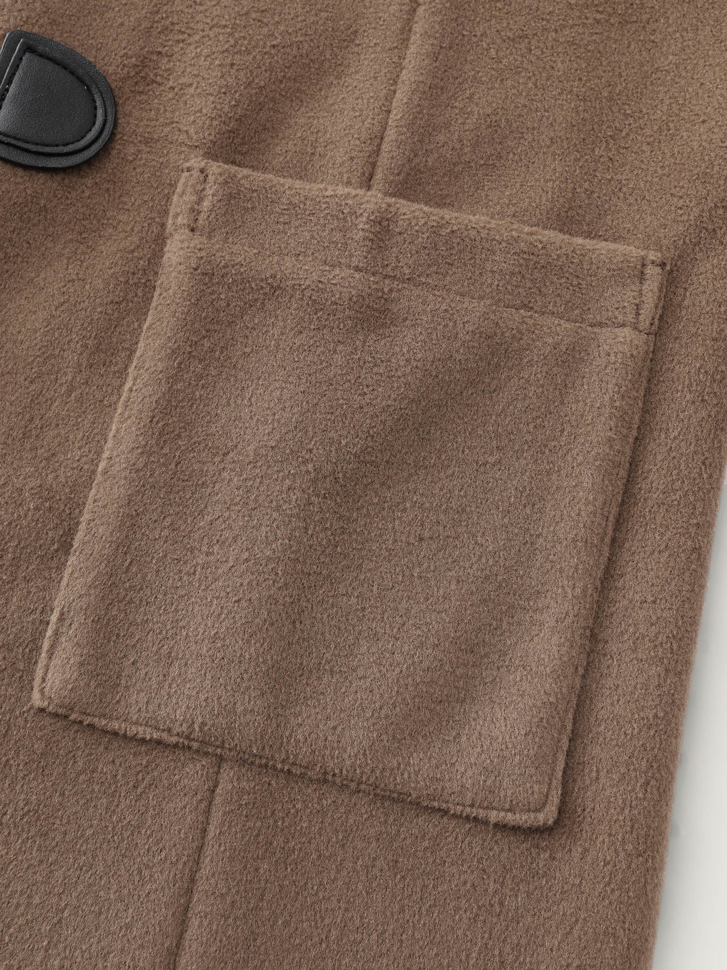 Hooded Relaxed-Fit Horn Button Long Coat - Image 6