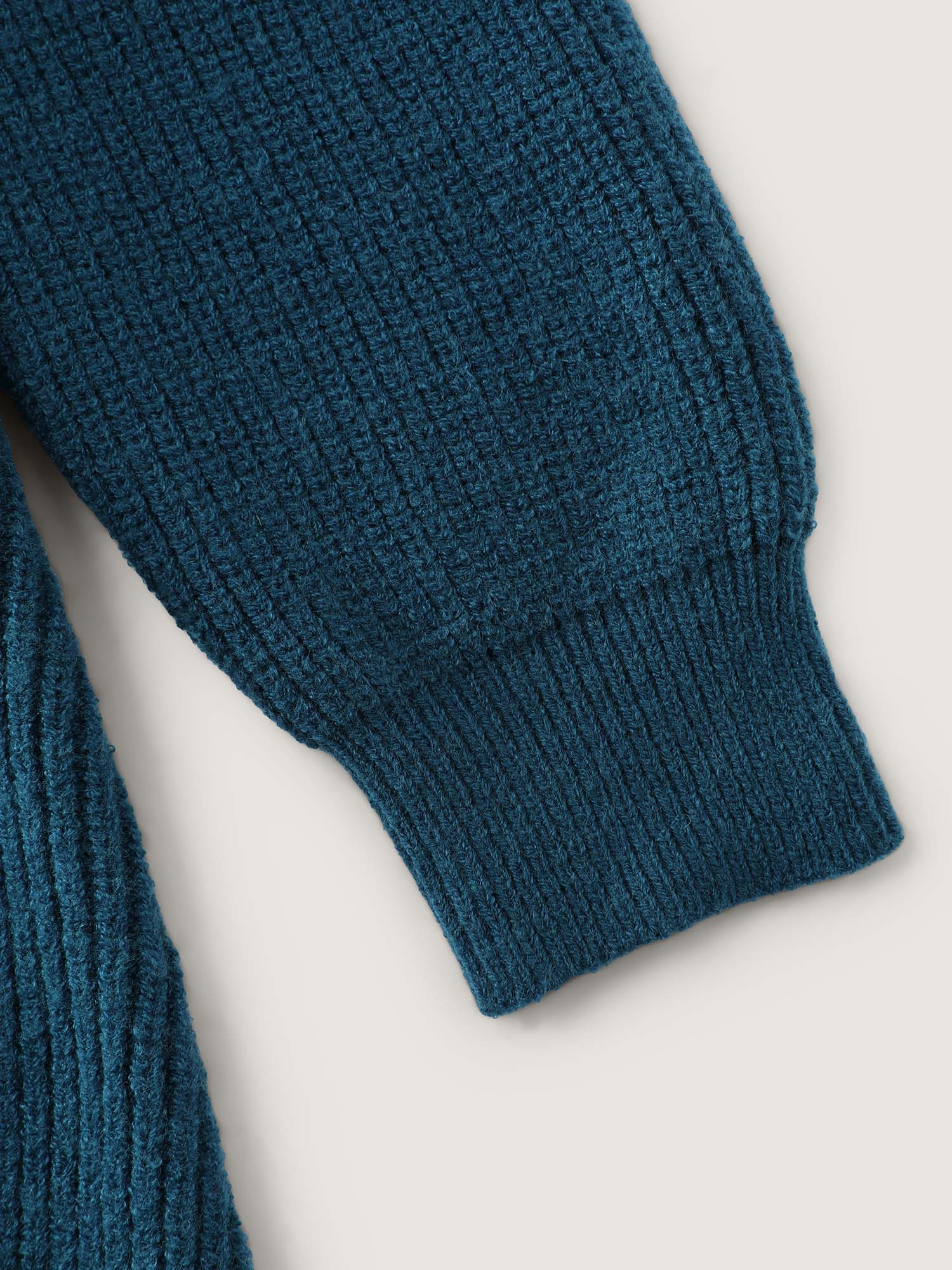 Hooded Textured Curvy Hem Sweater Dress - Image 5