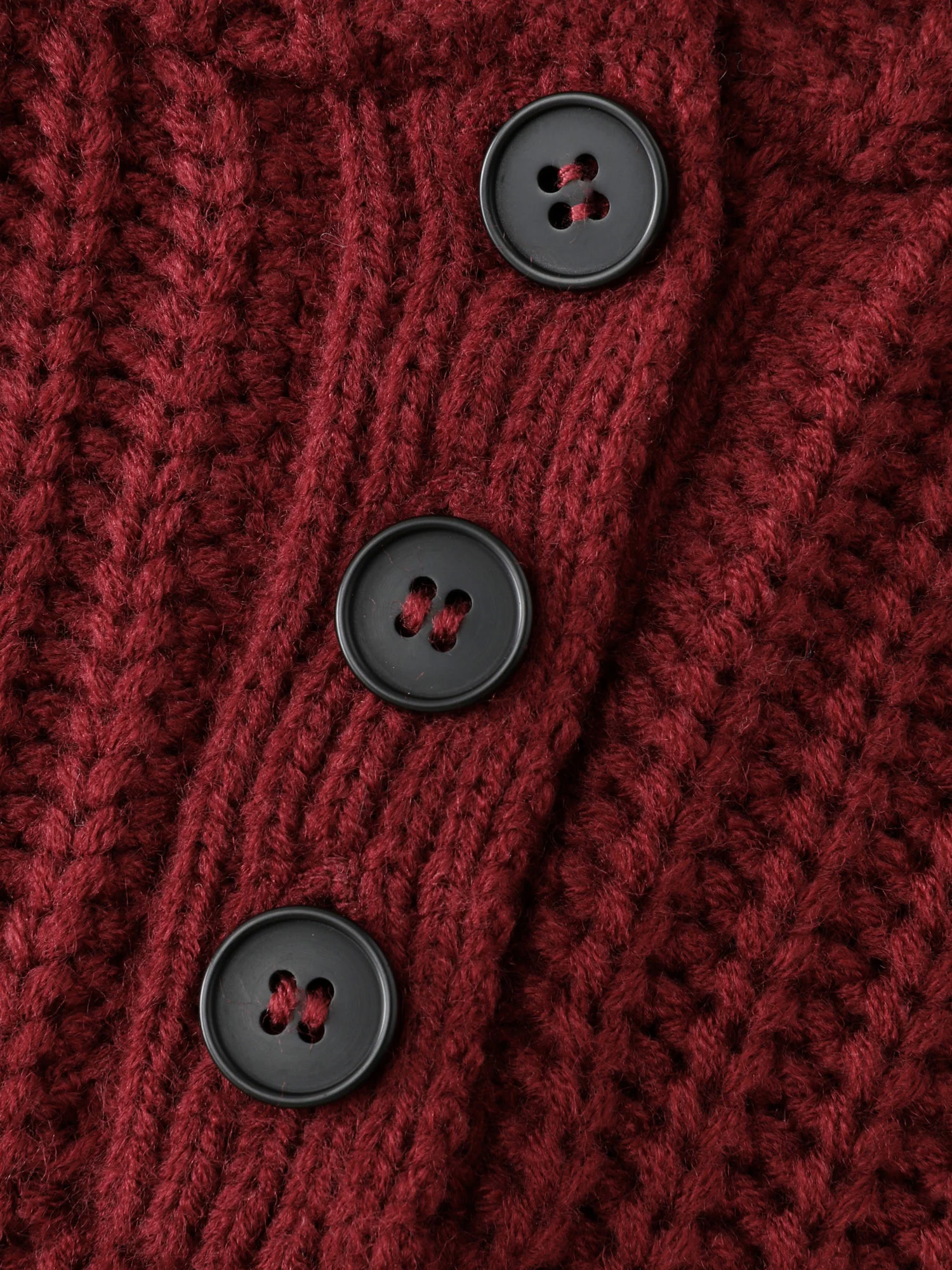 Hooded Textured Half Placket Button Pullover - Image 5