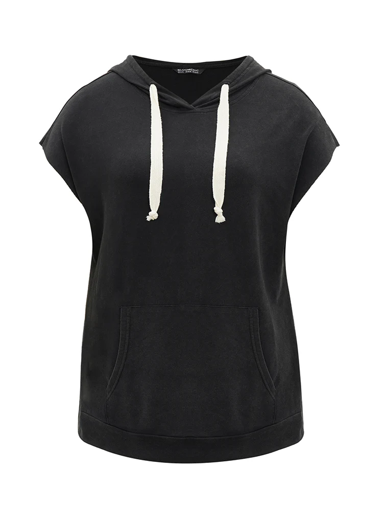 Hooded Ties Pocket Batwing Sleeve T-shirt - Image 10