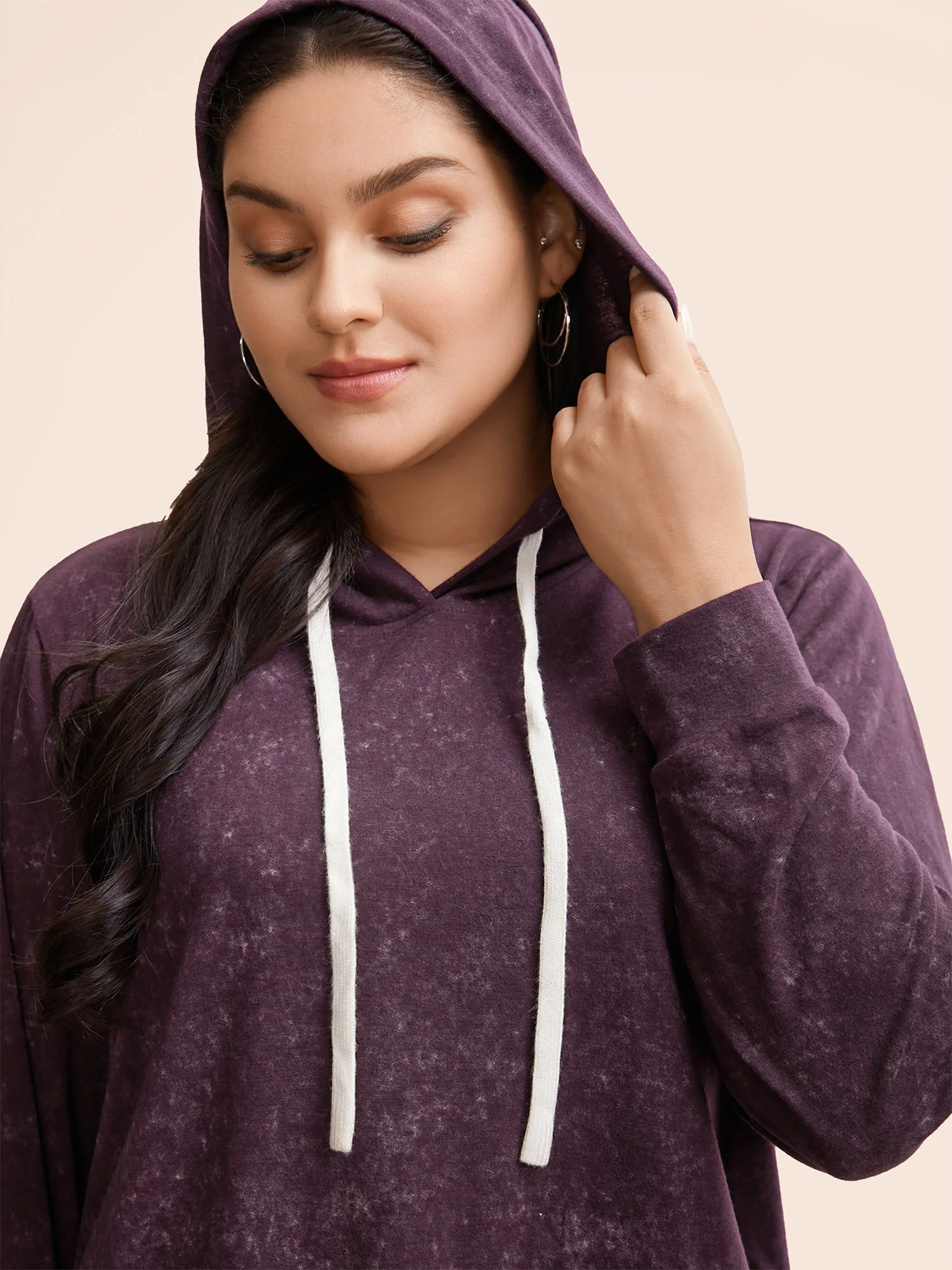 Hooded Ties Pocket Elastic Cuffs Sweatshirt - Image 15