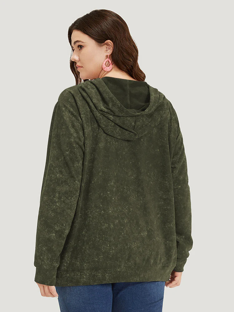 Hooded Ties Pocket Elastic Cuffs Sweatshirt - Image 6