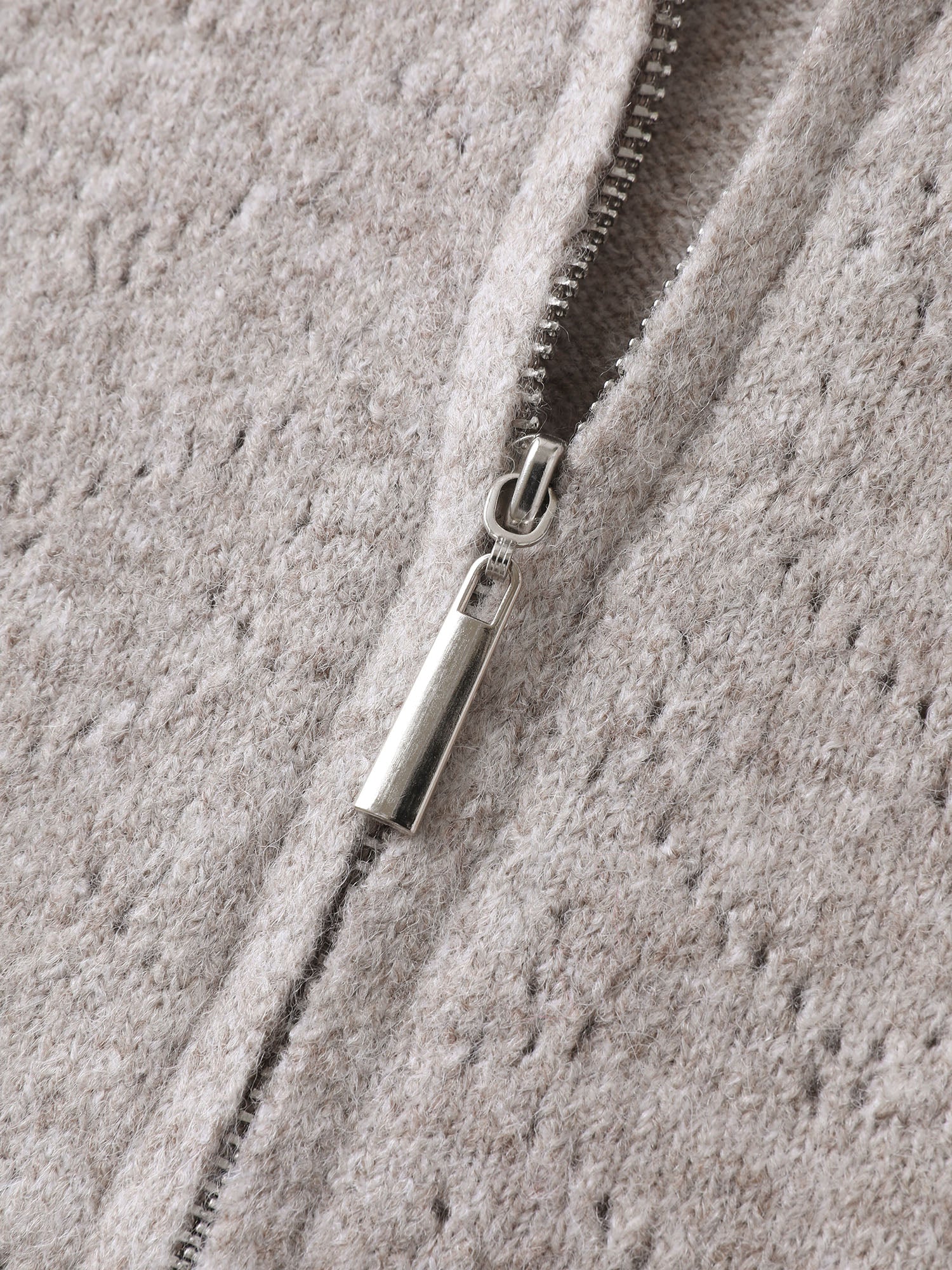 Hooded Zipper-Front Knit Cardigan - Image 6