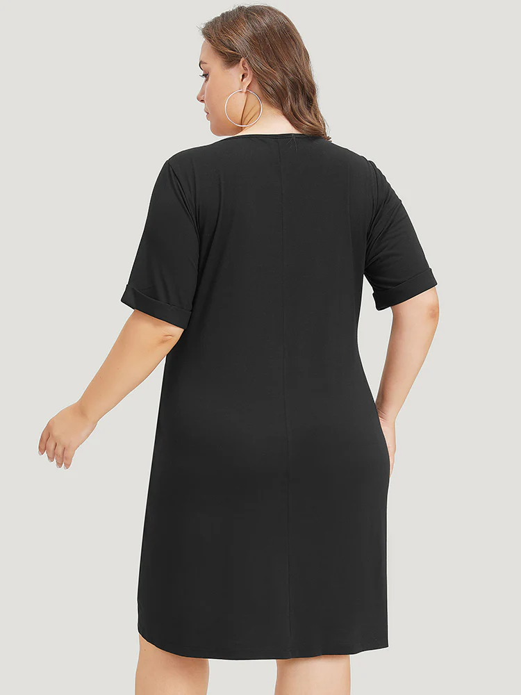 Supersoft Essentials Horoscope Print Pocket Roll Sleeve Dress - Image 3