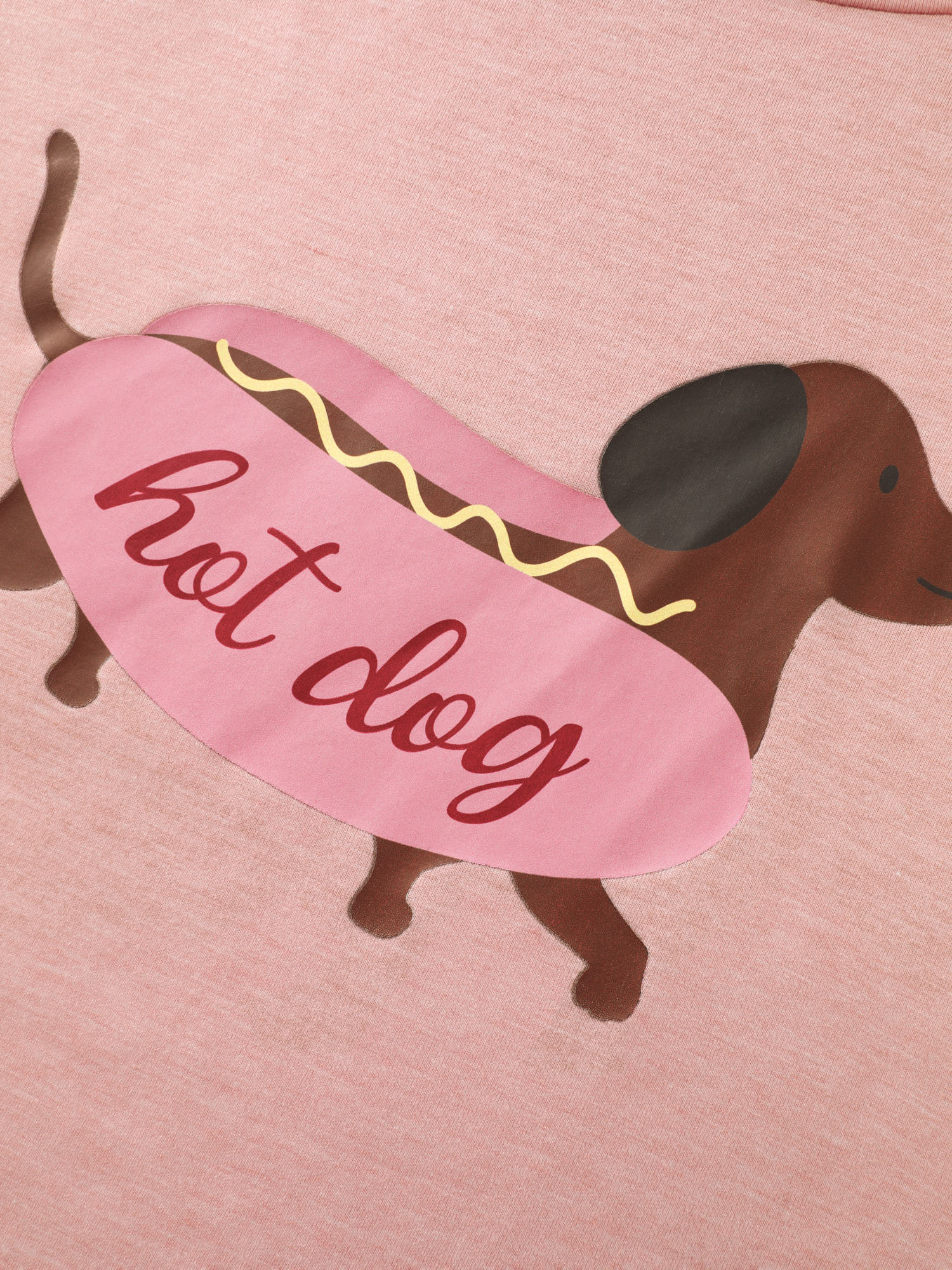 Supersoft Hotdog Print Pocket Round Neck Lounge Top - Image 5
