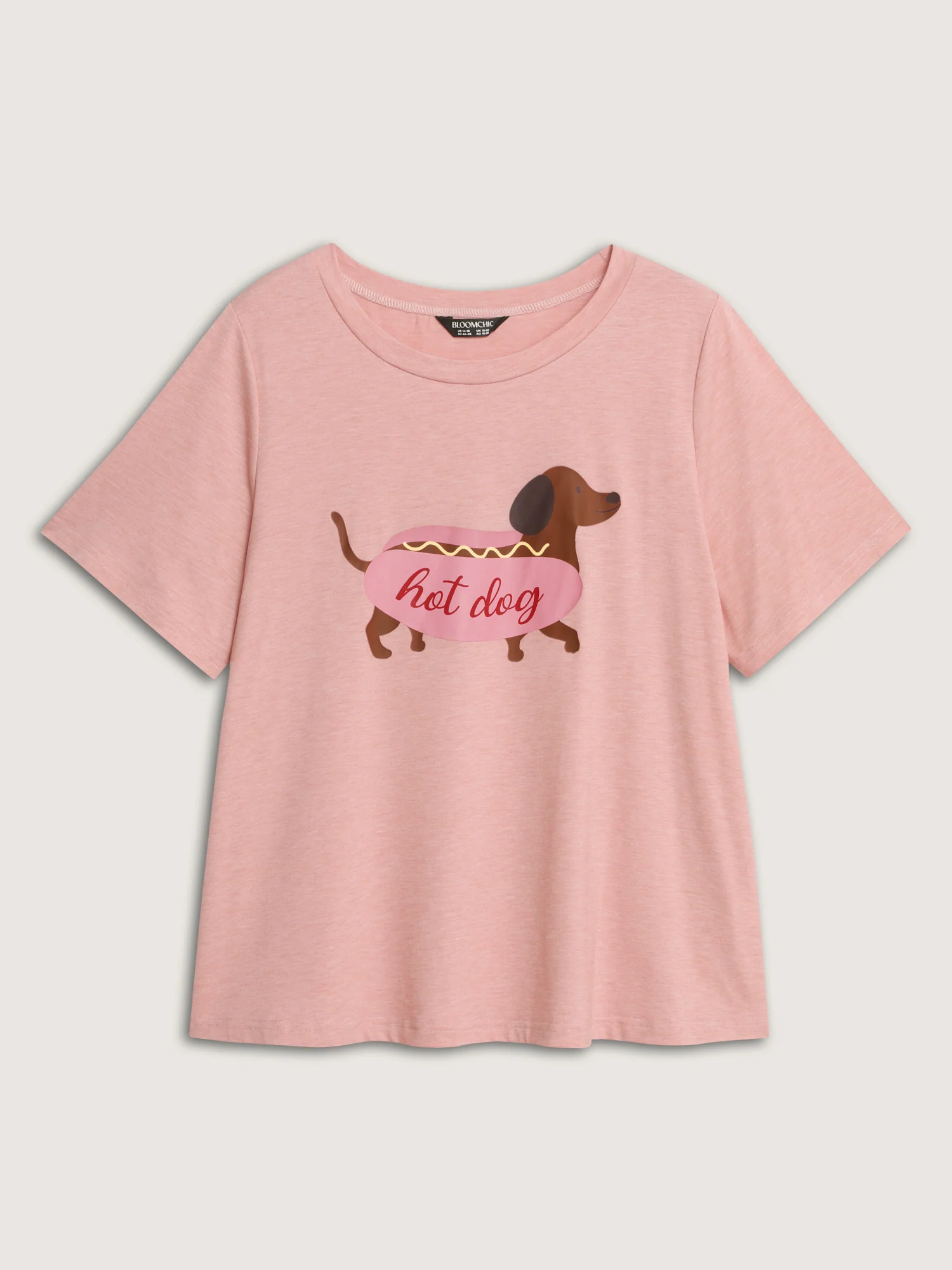 Supersoft Hotdog Print Pocket Round Neck Lounge Top - Image 6