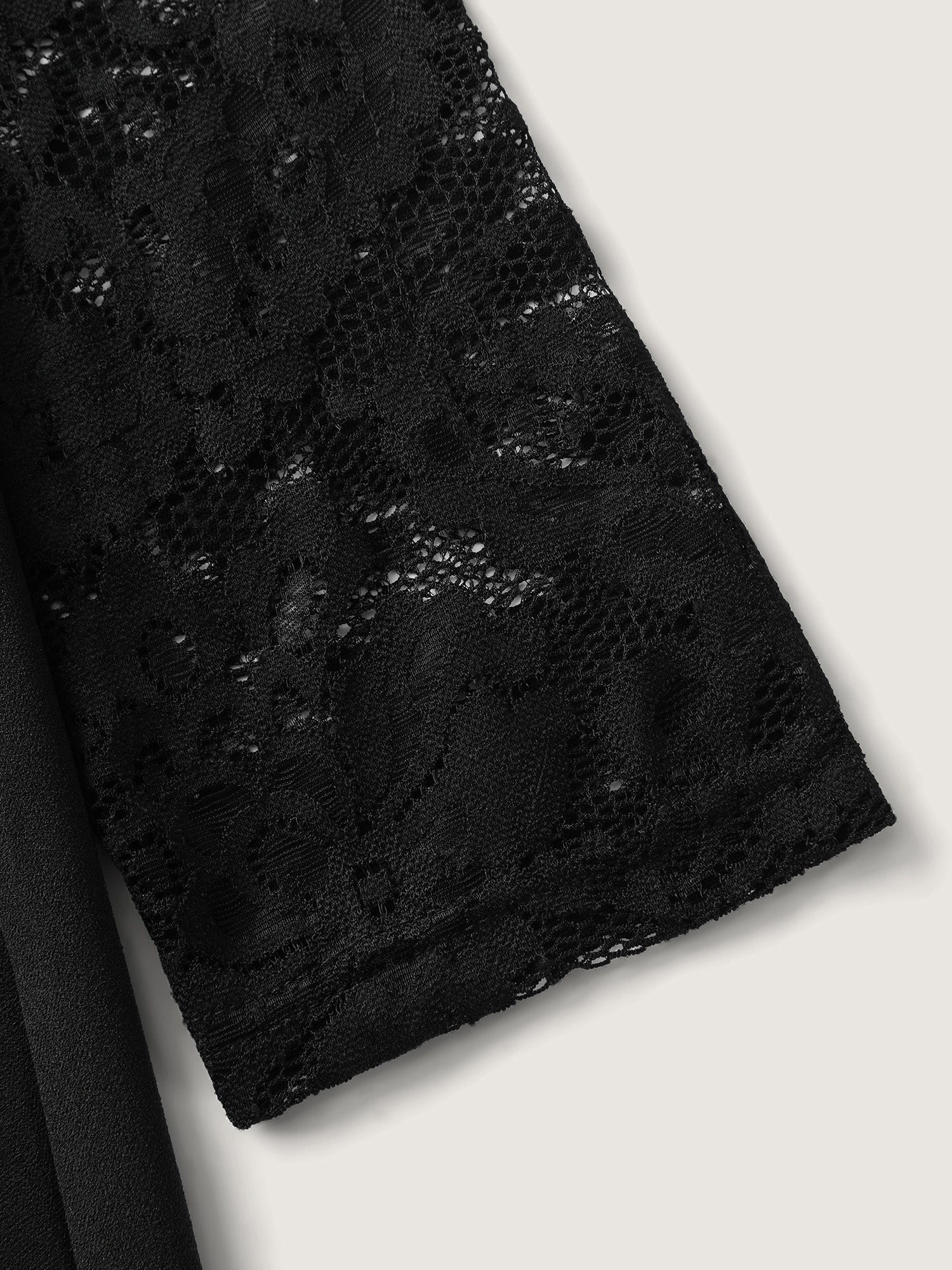 Hotfix Rhinestones Lace Trim Midi Dress - Image 6