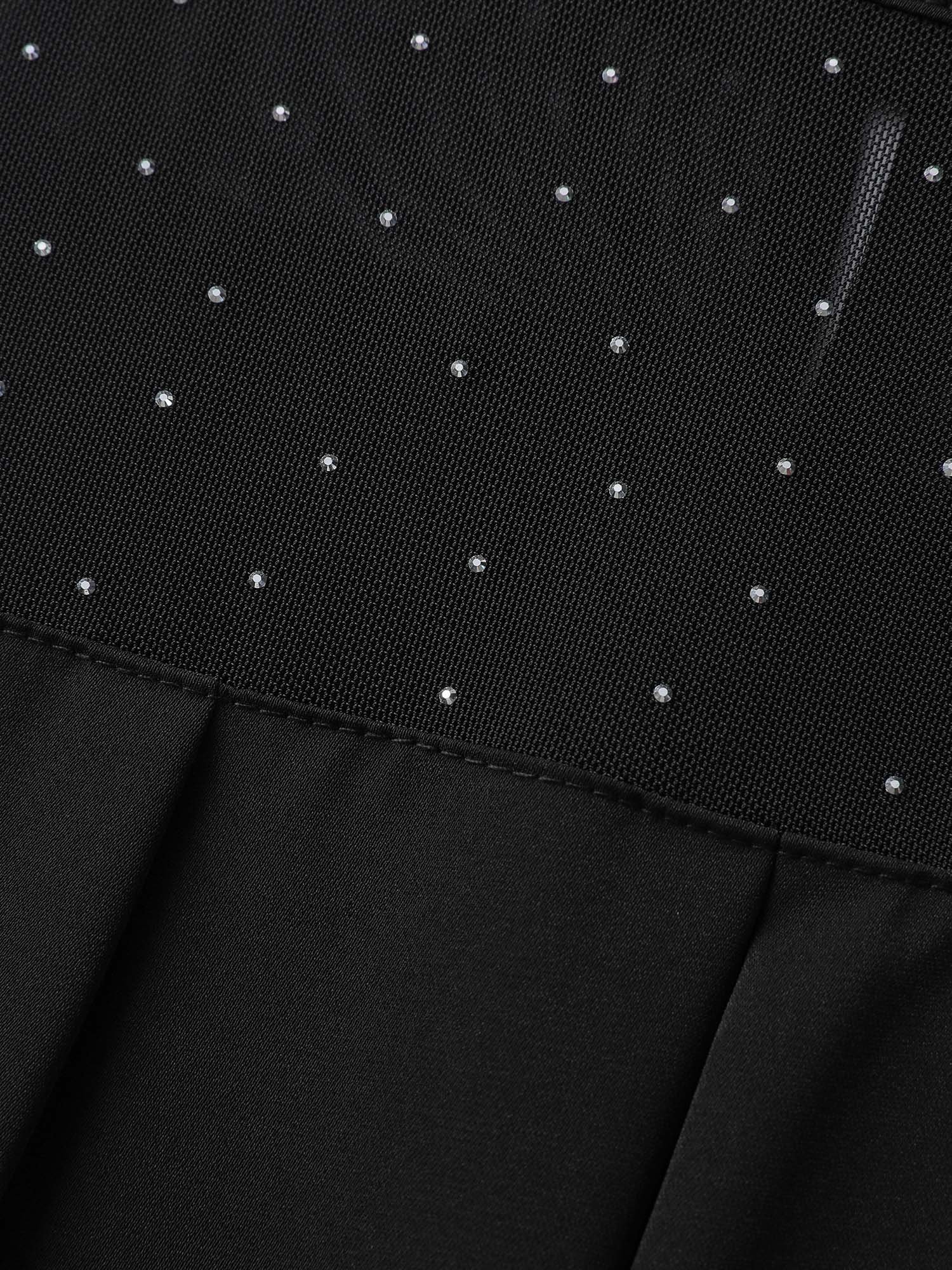 Hotfix Rhinestones Sheer Blouse - Image 6