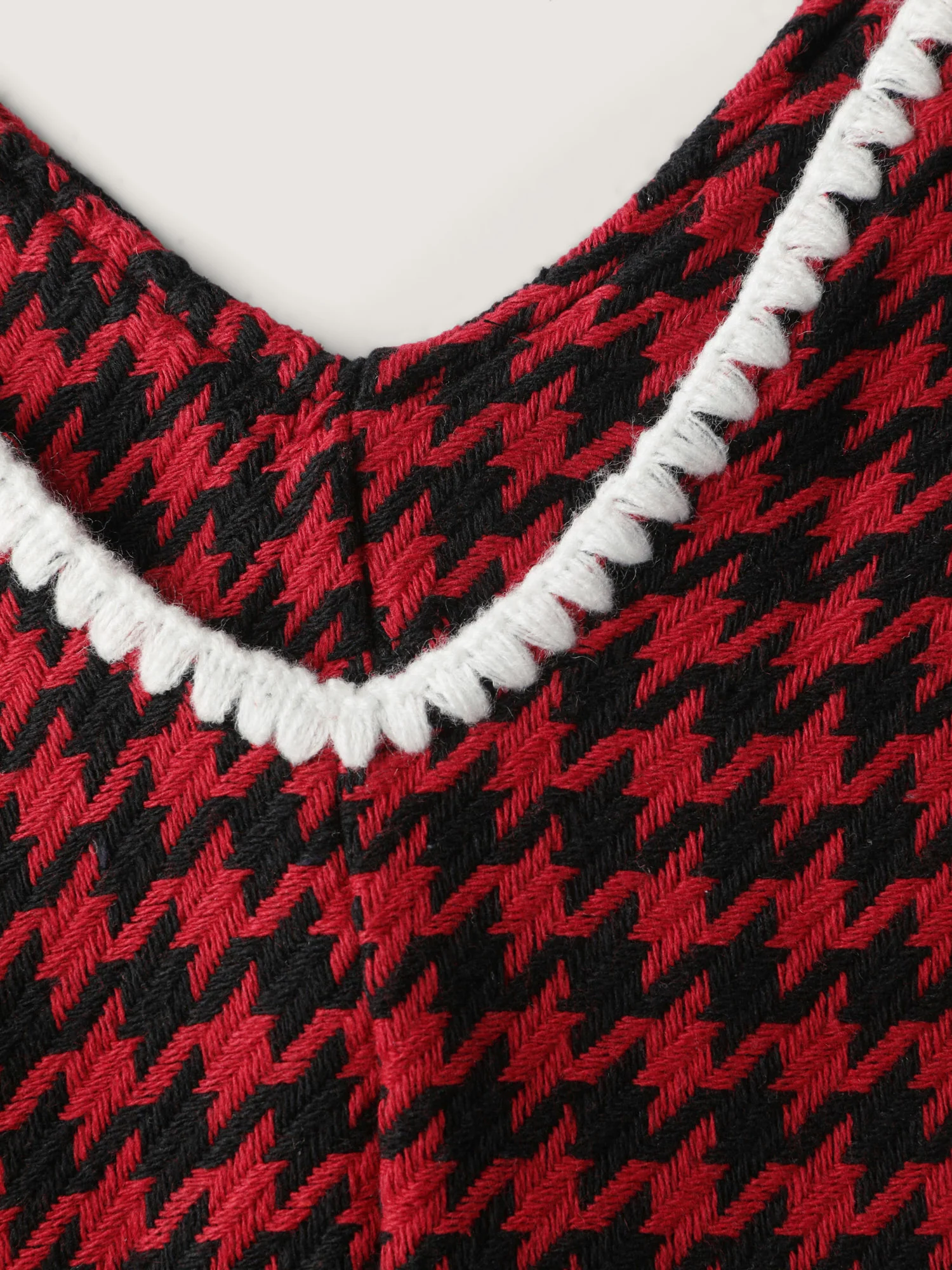 Houndstooth Embroidery Patch Pockets Dress - Image 6