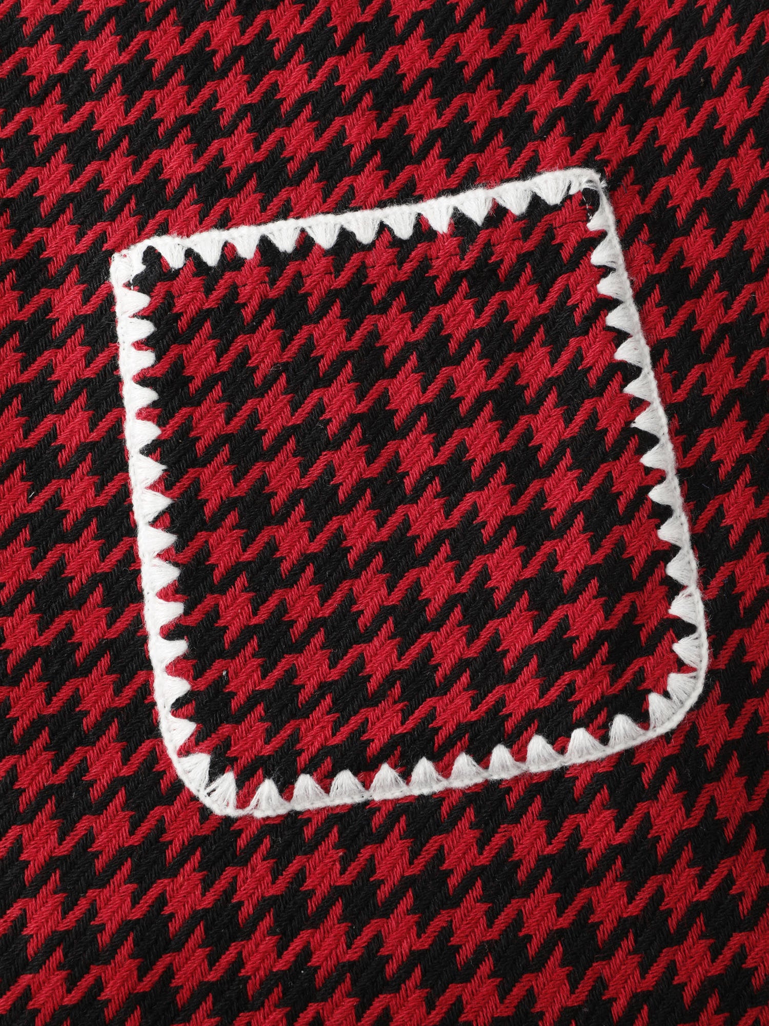 Houndstooth Embroidery Patch Pockets Dress - Image 7
