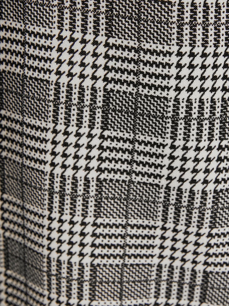 Houndstooth Flap Pocket Open Front Coat - Image 5