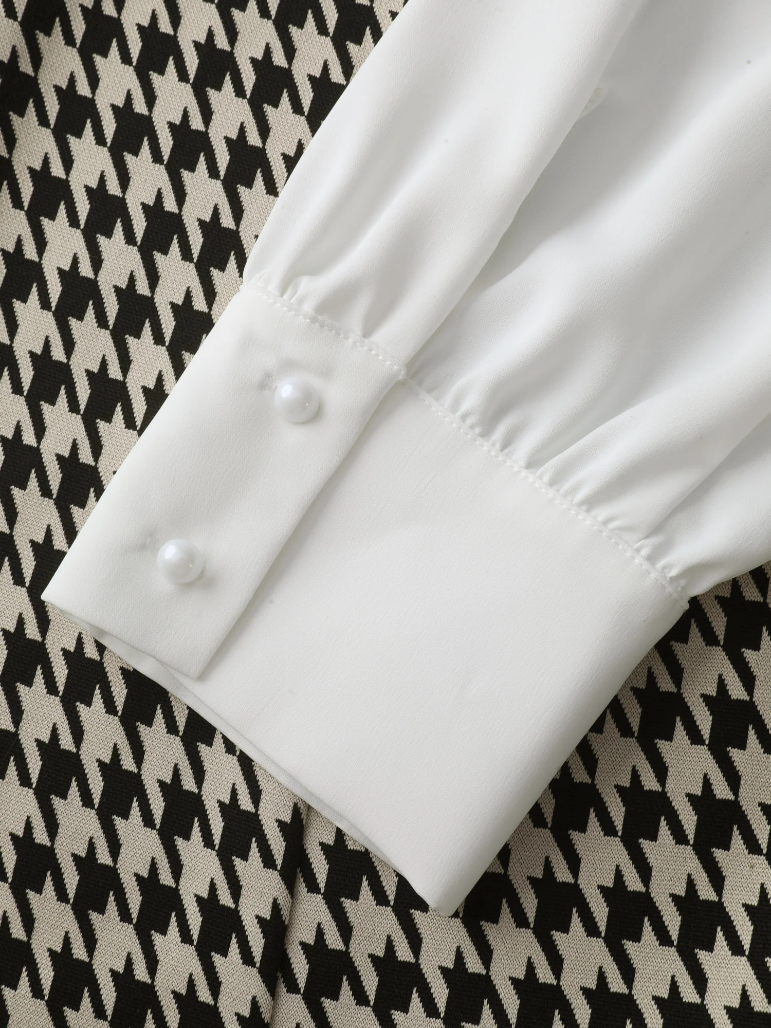 Houndstooth Layered Ruffled Knee Dress - Image 6