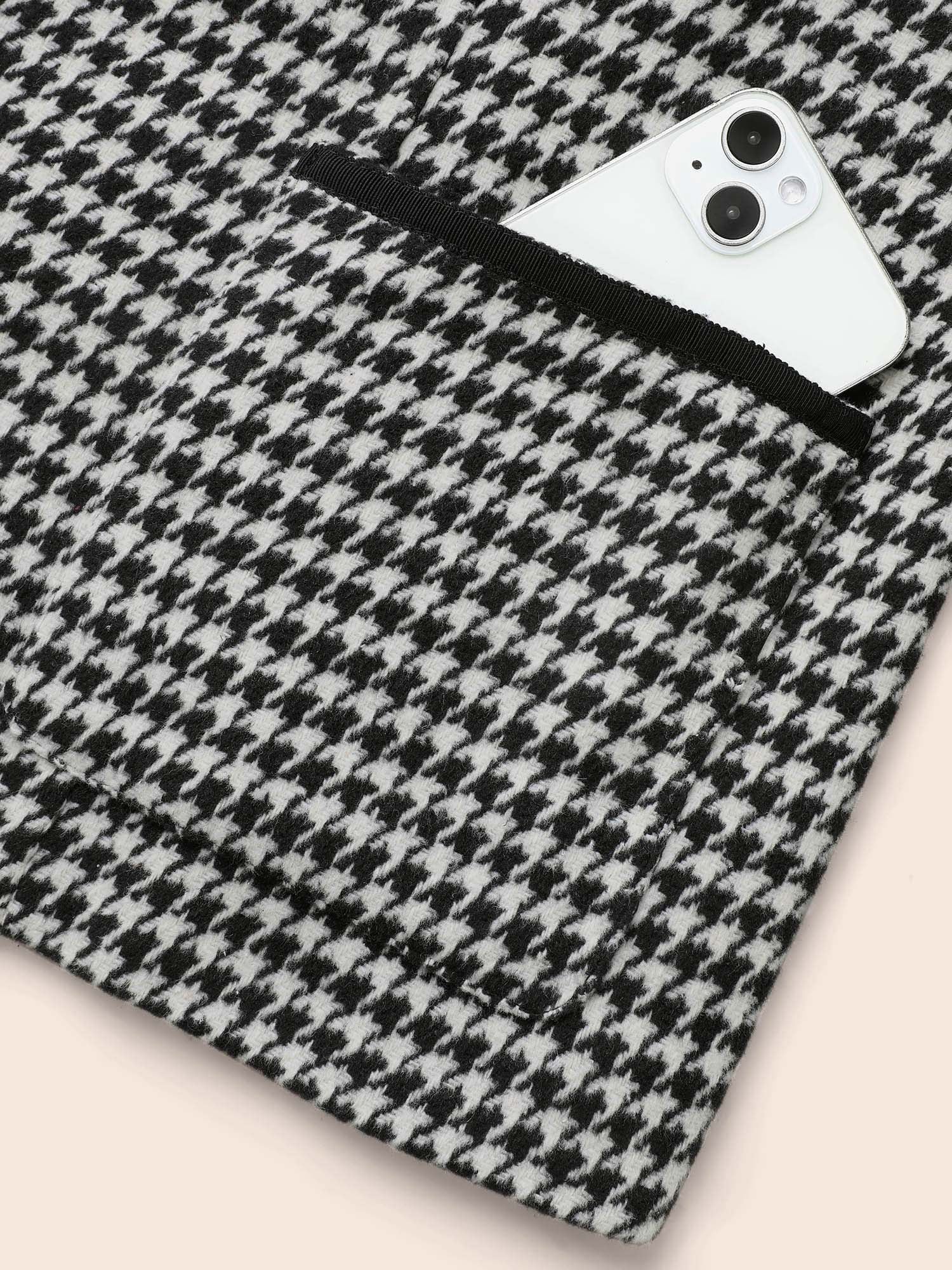 Houndstooth Tie Knot Woven Ribbon Jacket - Image 6