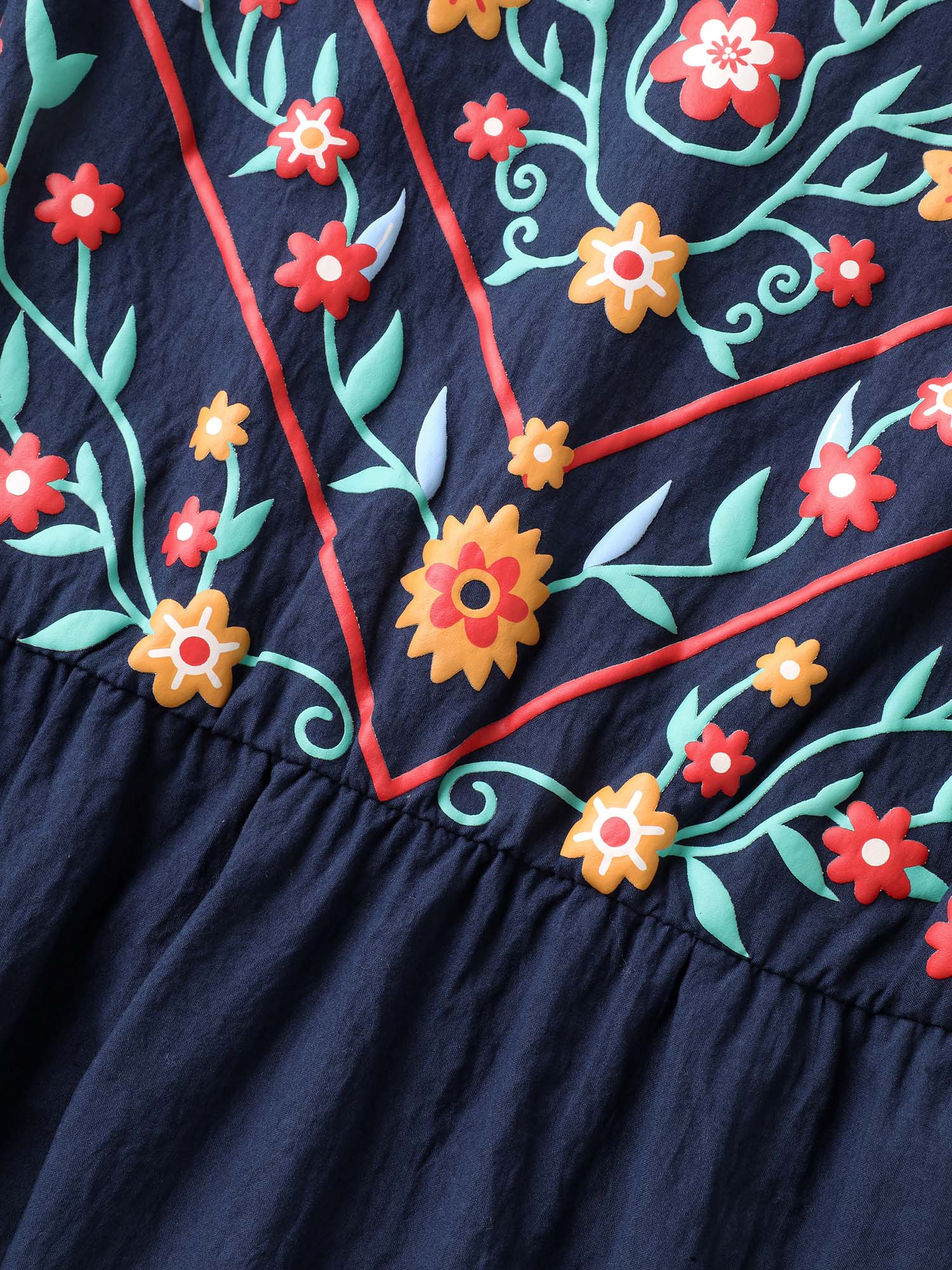 Imitation Embroidery Woven Sleeveless Midi Dress - Image 6