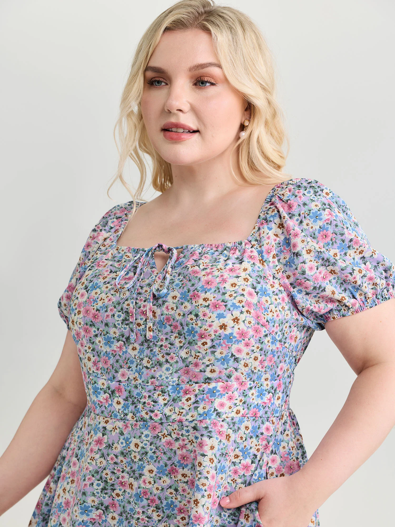 In Bloom Cinched-Waist Midi Dress - Image 2