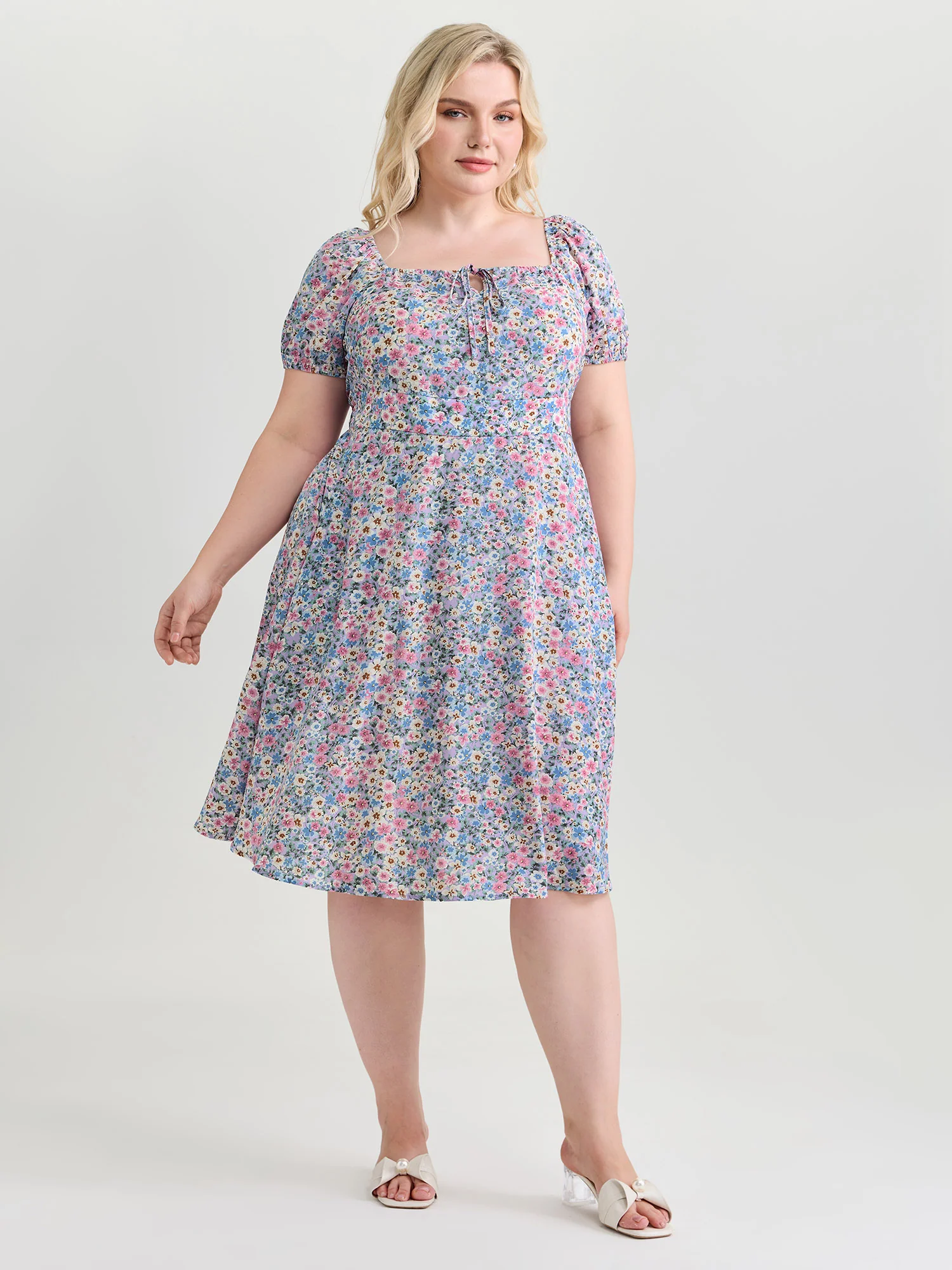 In Bloom Cinched-Waist Midi Dress - Image 3