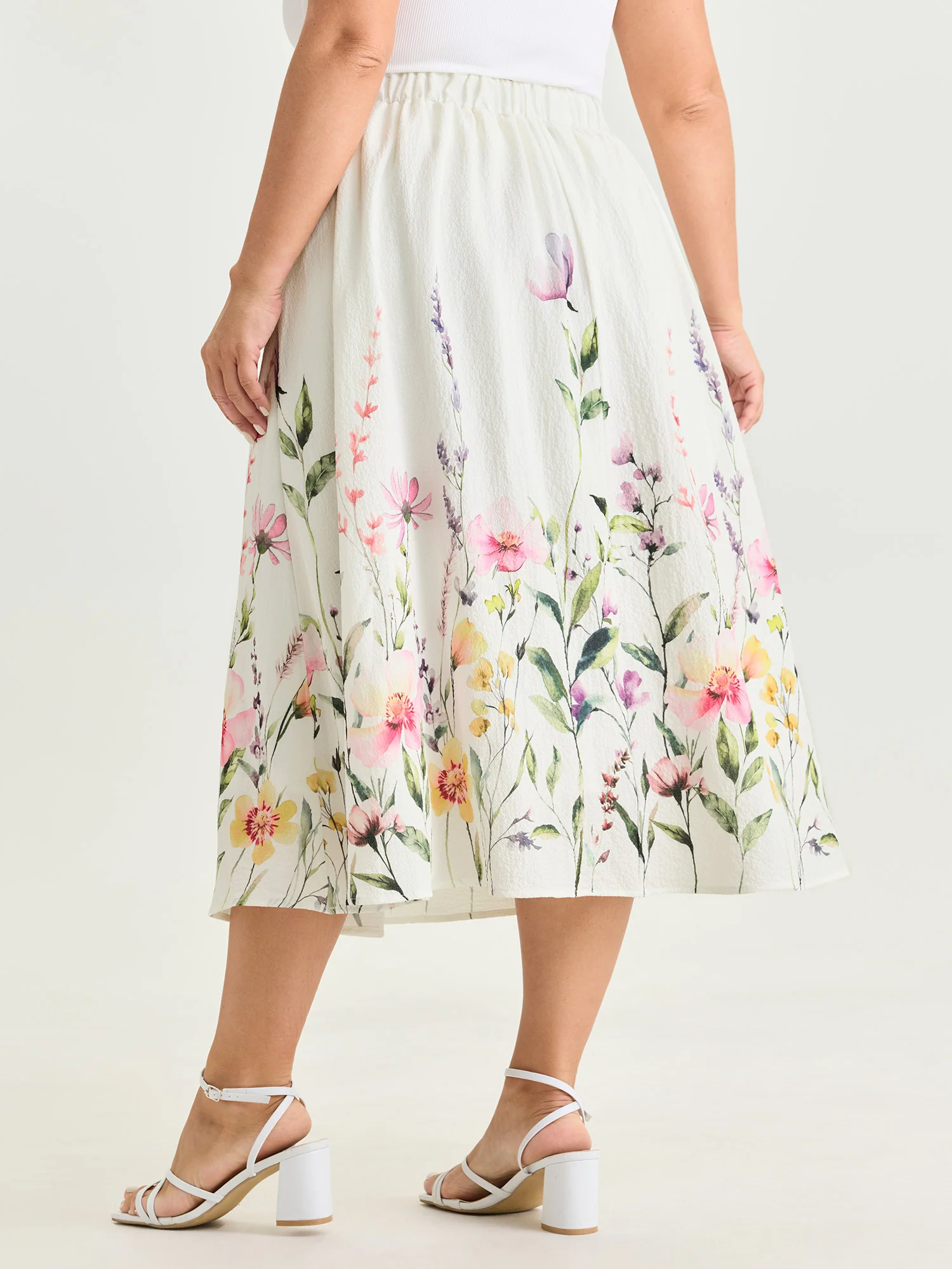 In Bloom Print Flowy Midi Skirt - Image 5