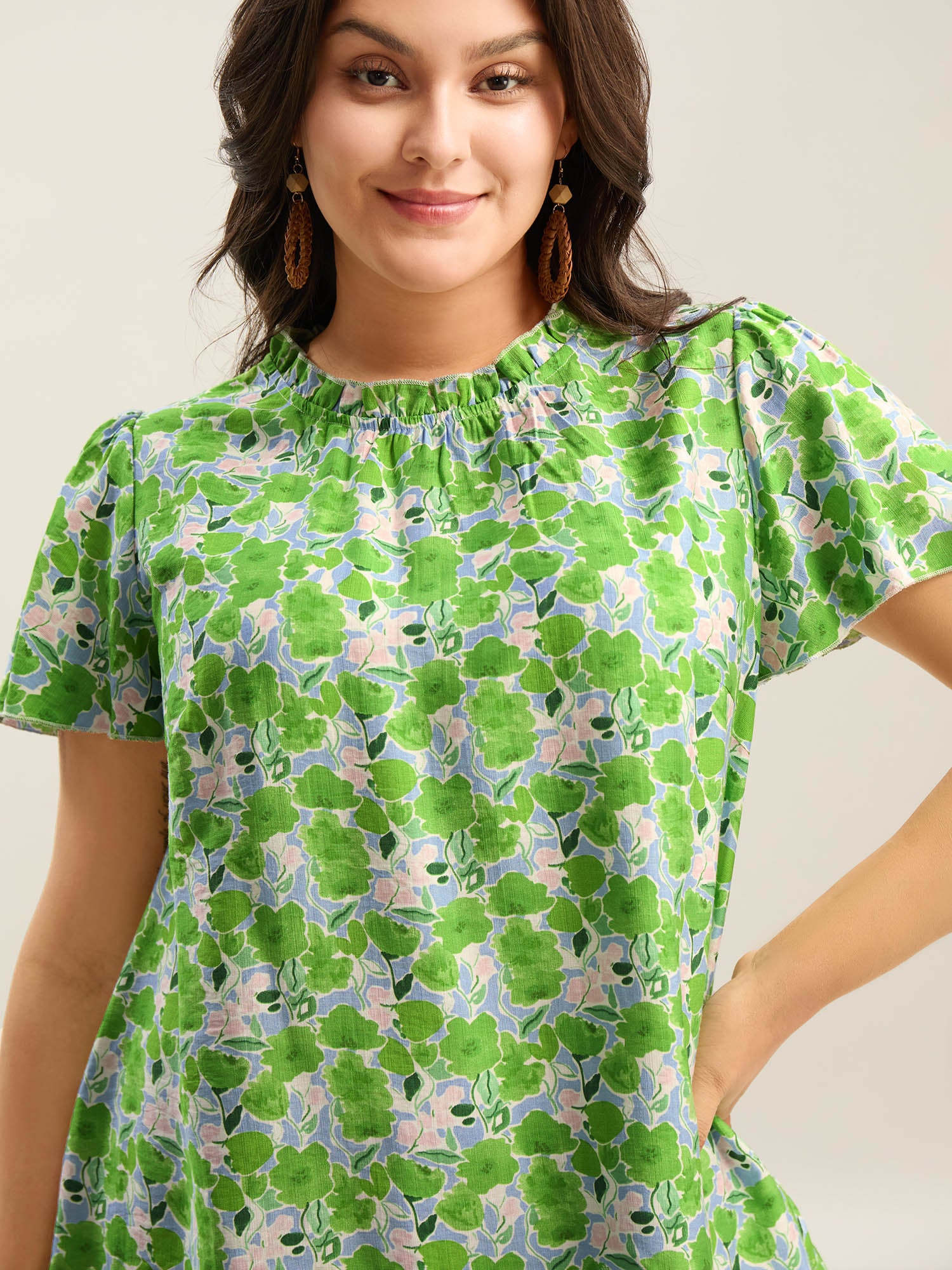 In Full Bloom Mock Neck Shirt - Image 9
