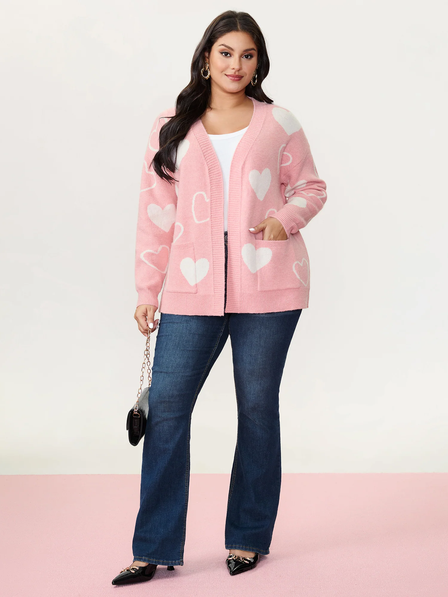 In Love Pockets Front-Open Knit Cardigan - Image 2