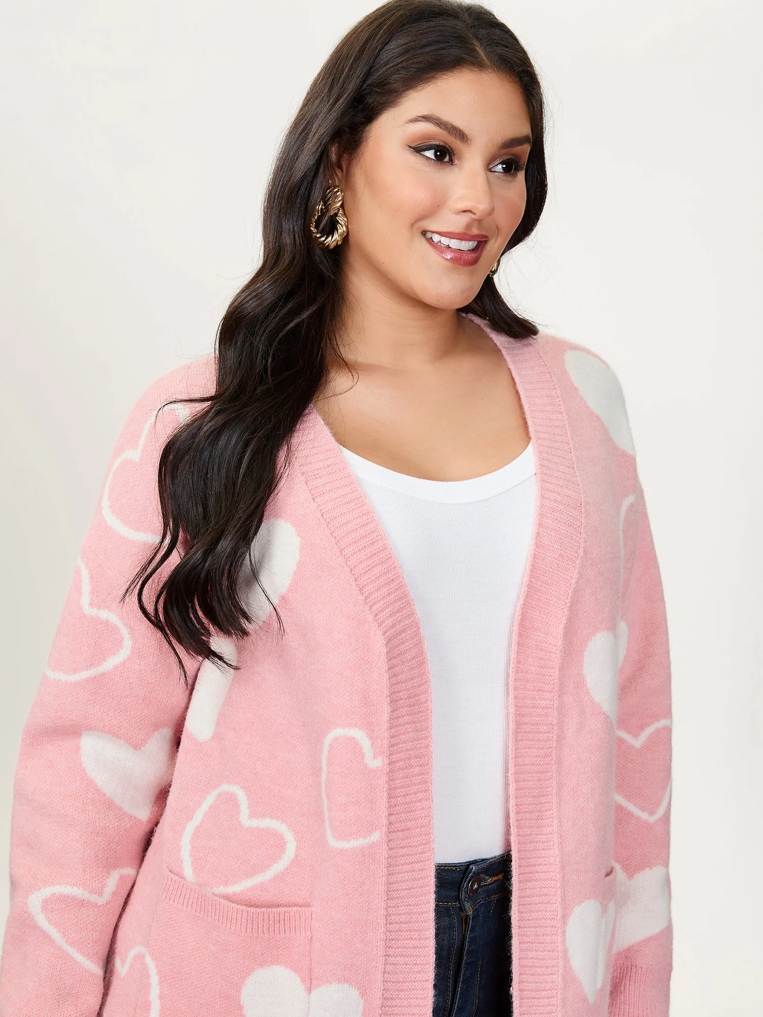 In Love Pockets Front-Open Knit Cardigan - Image 3
