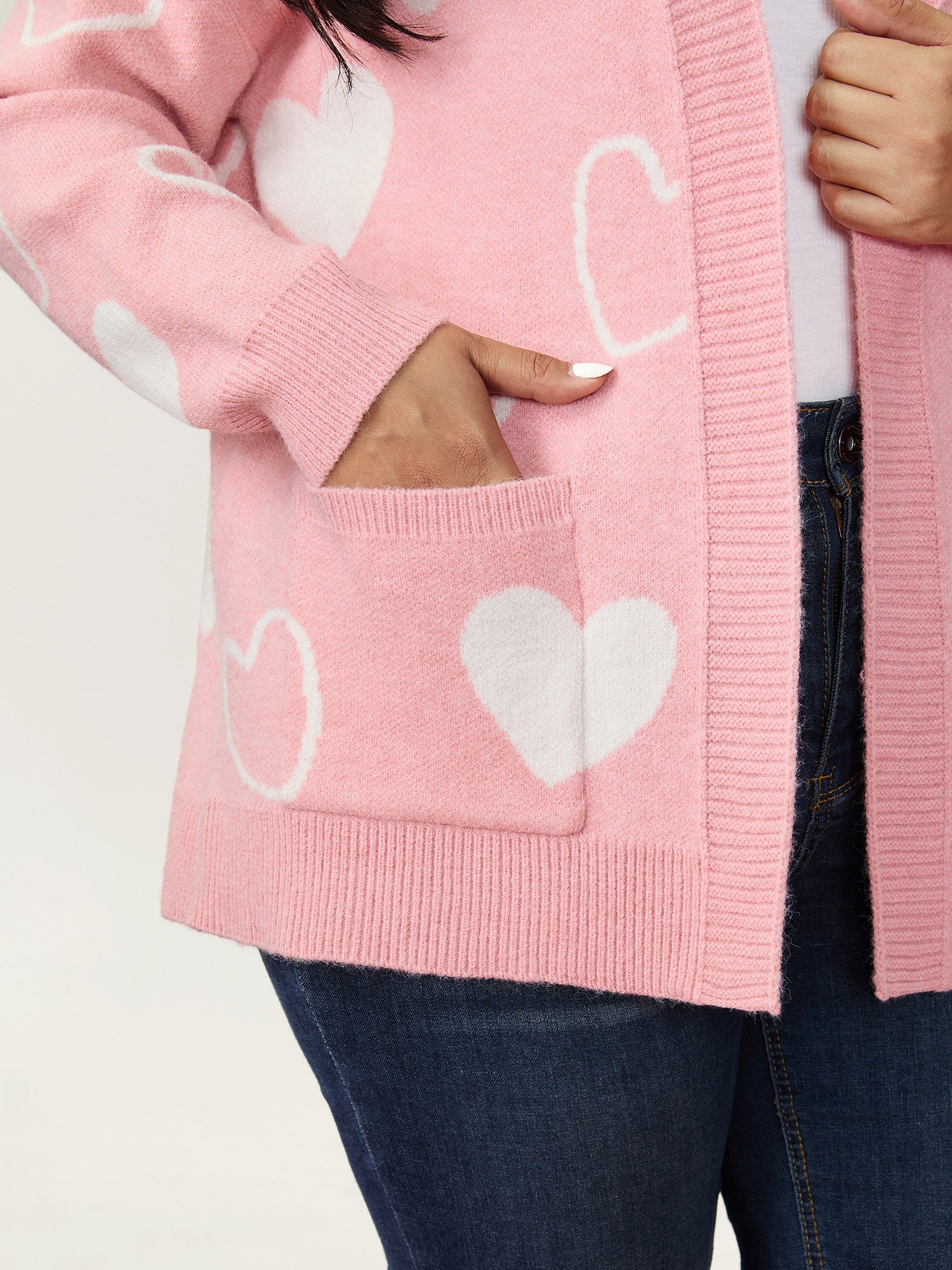 In Love Pockets Front-Open Knit Cardigan - Image 4