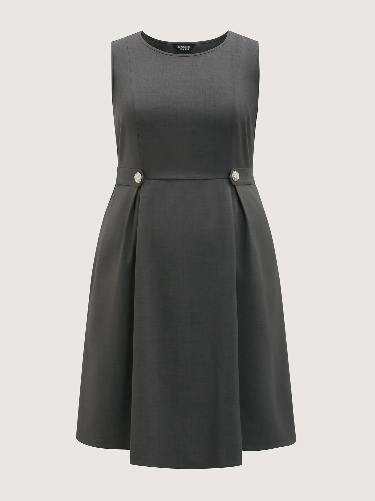 Inner Pleats Waist-Defining Buckle Mini Dress - Image 7