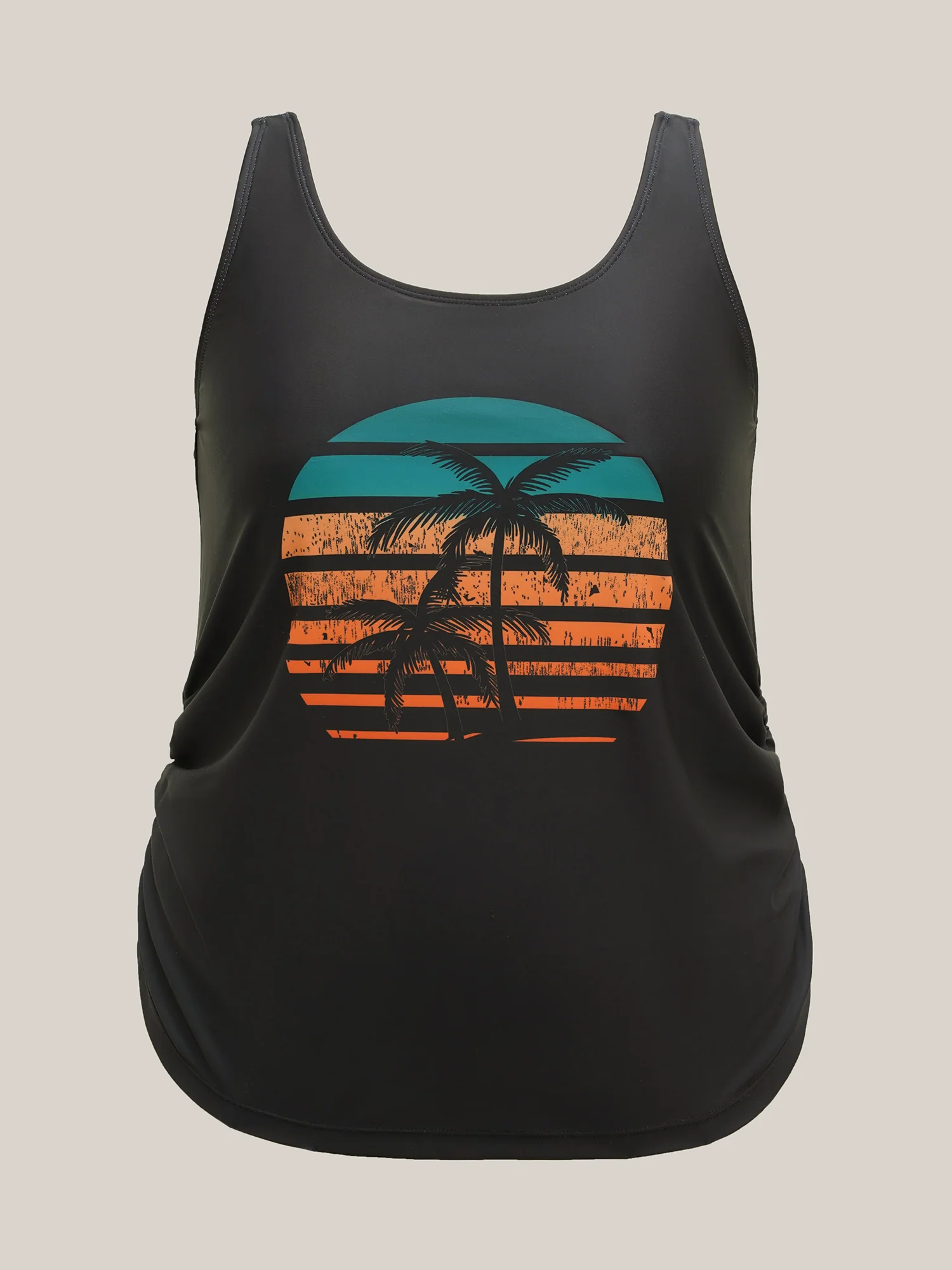Island Print Ruched Swim Top - Image 7