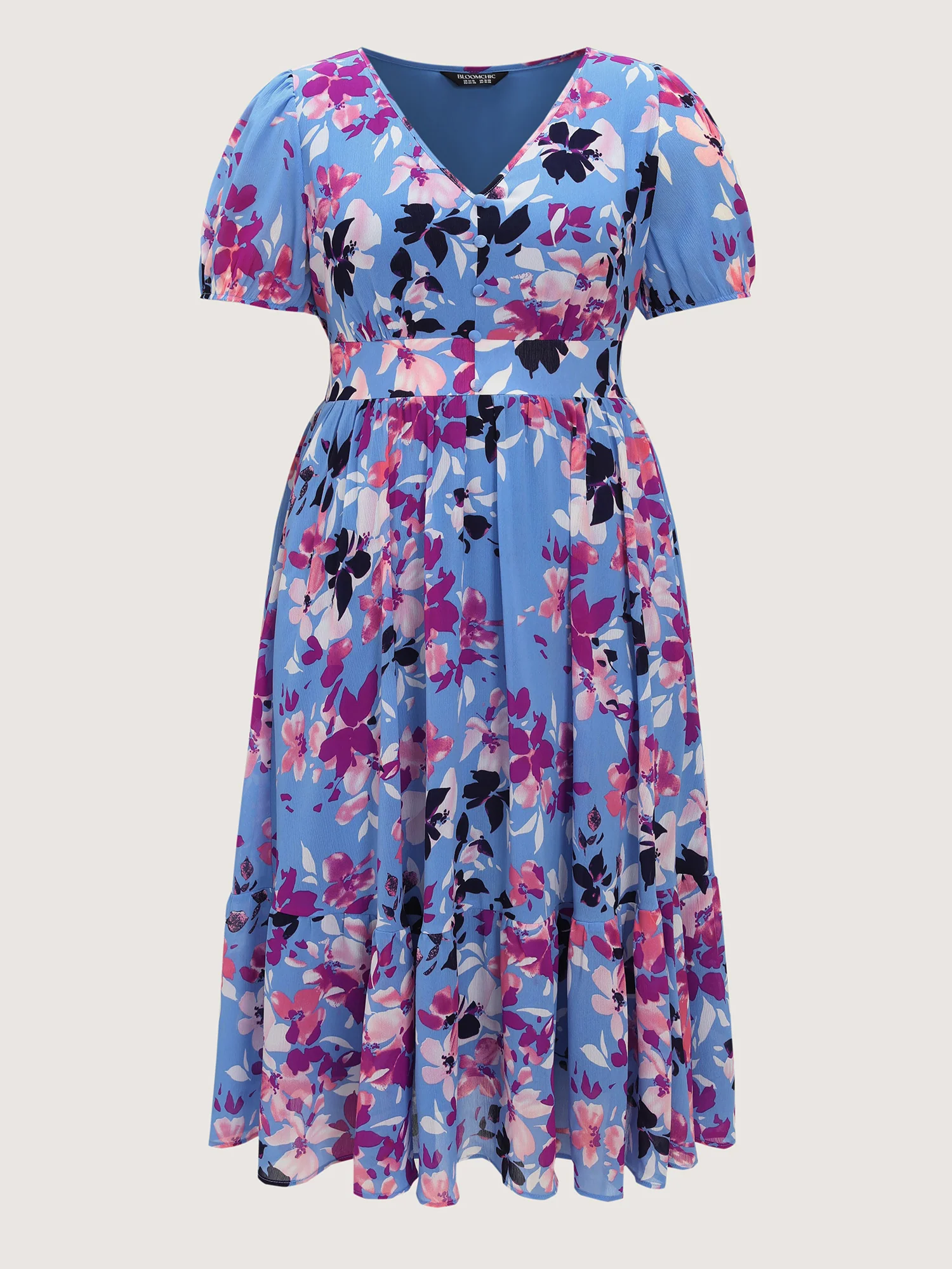 Island-Ready Floral Print V-Neckline Maxi Dress - Image 6