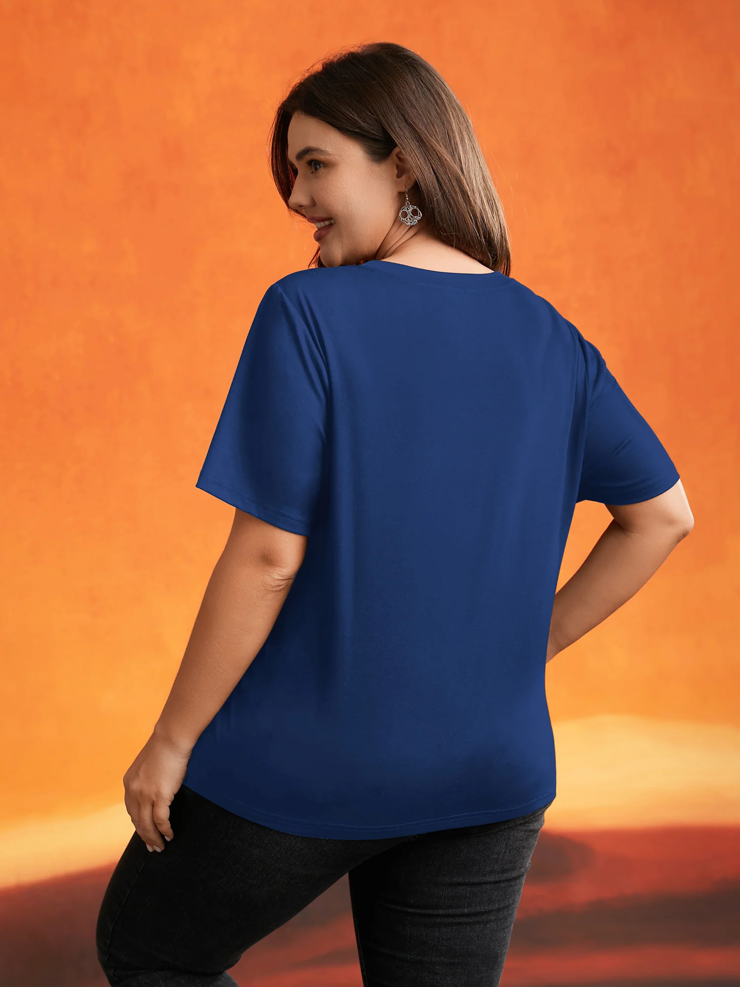 Jack-O-Lantern Neck Hollow Embroidered T-shirt - Image 10